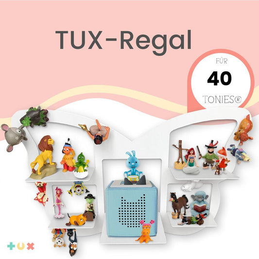 TUX Regal Schmetterling für 40 Tonies und Toniebox - magnetisches Wandregal für Toniefiguren