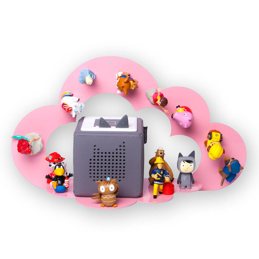 moin minis Wolke Rosa magnetisches Regal kompatibel mit 25 Tonie Figuren und Tonie Box Wolkenregal für Kinder Hörfiguren Magnetregal