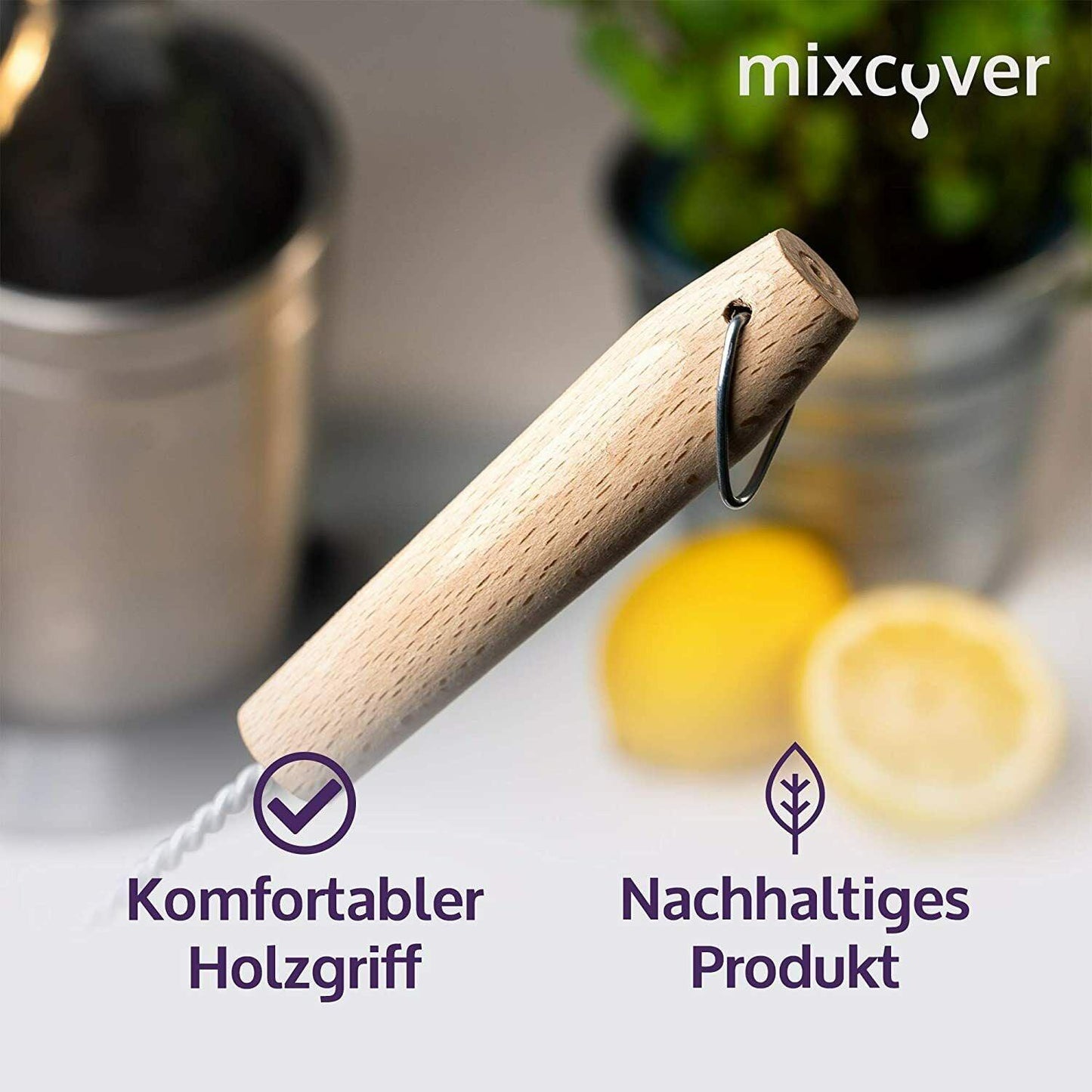 mixcover Nachhaltige Flaschenbürste aus Holz - Mixcover - Mixcover