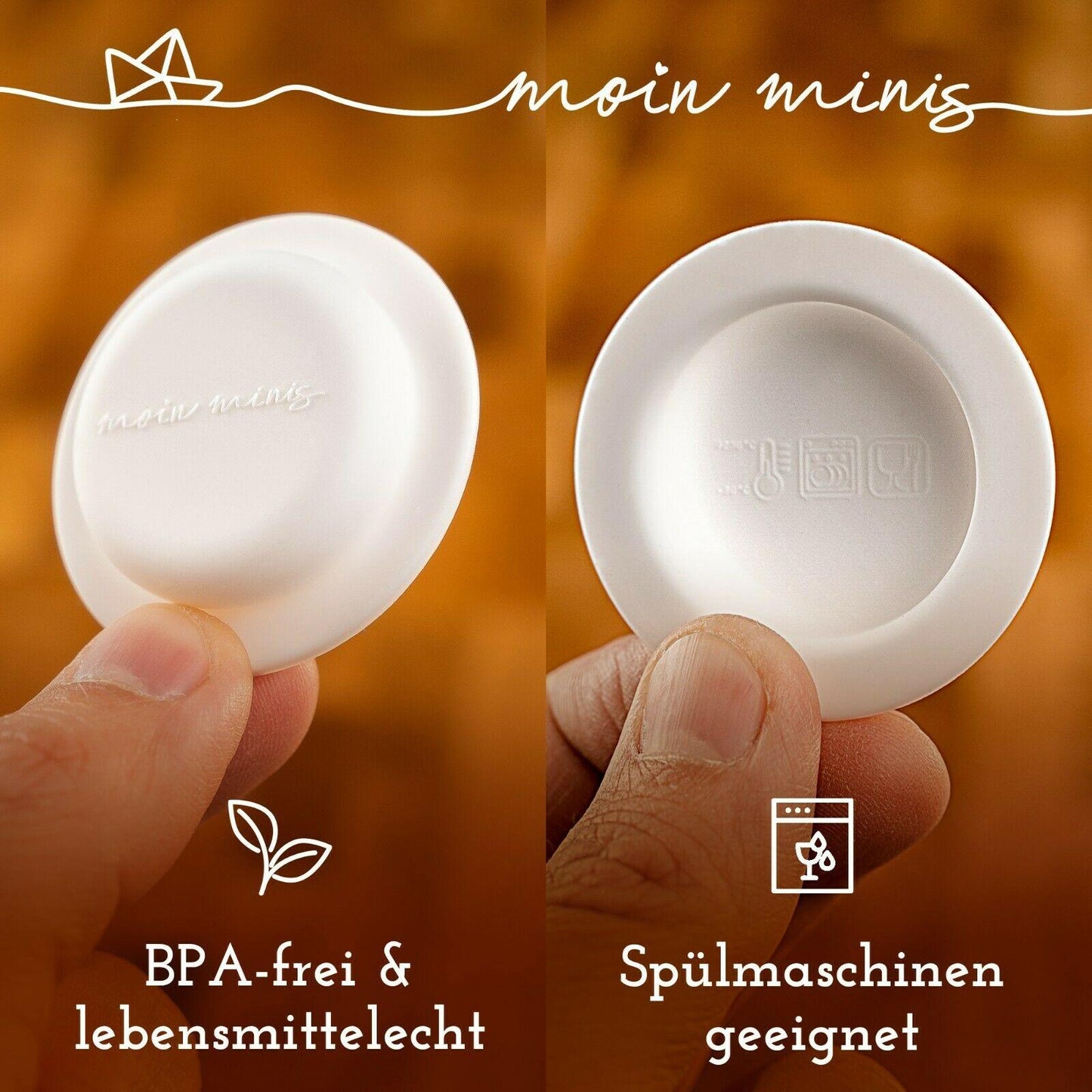 moin minis 4er Set Verschluss-Deckel / Plättchen für NUK-Flaschen - Mixcover - moin minis