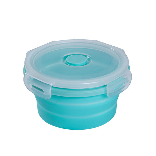 mixcover Foldable cerebrospinal fluid with lid made of silicone bentobox lunch box lunch box picnic camping bowl bpa-free space-saving 250 ml green