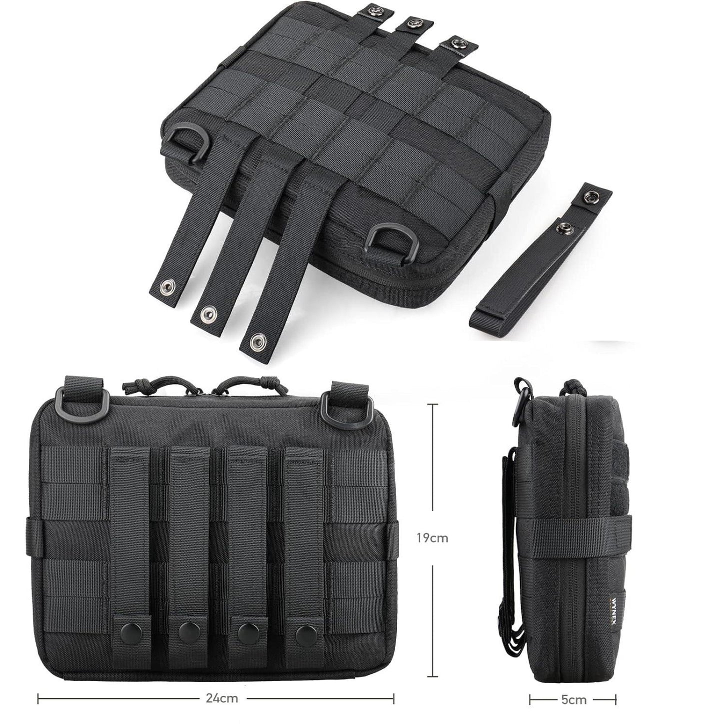 040 Parts Tactical Molle-Tasche, Universell für Outdoor & Reise, Kompatibel mit Molle-Board  Schwarz