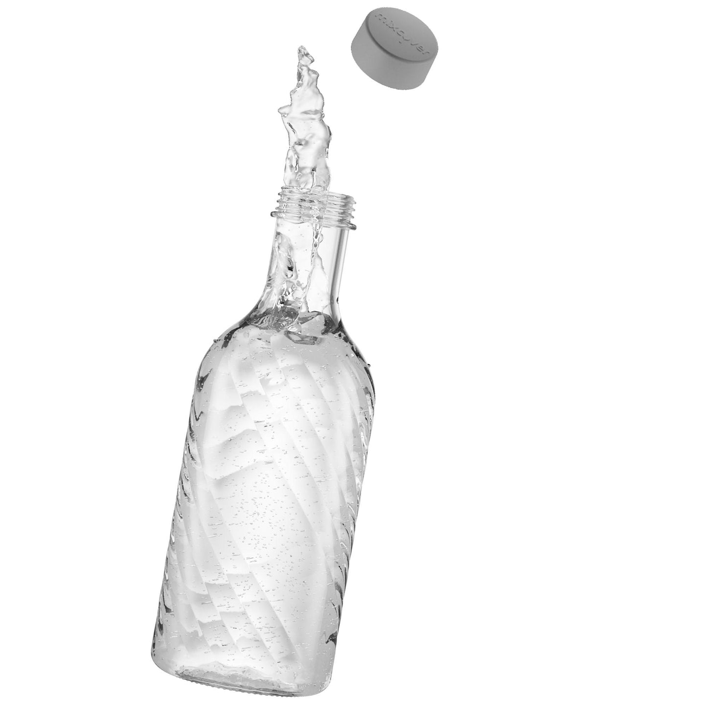 B-Ware: 5er Set Designer Glasflasche Trinkflasche Glaskaraffe Karaffe mit 0,65 Liter - transparent