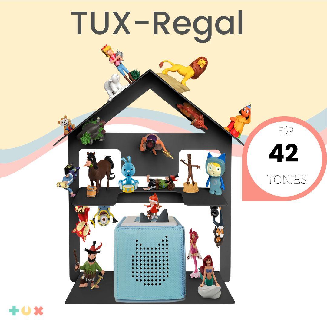 TUX Regal Haus für 42 Tonies und Toniebox - magnetisches Wandregal für Toniefiguren