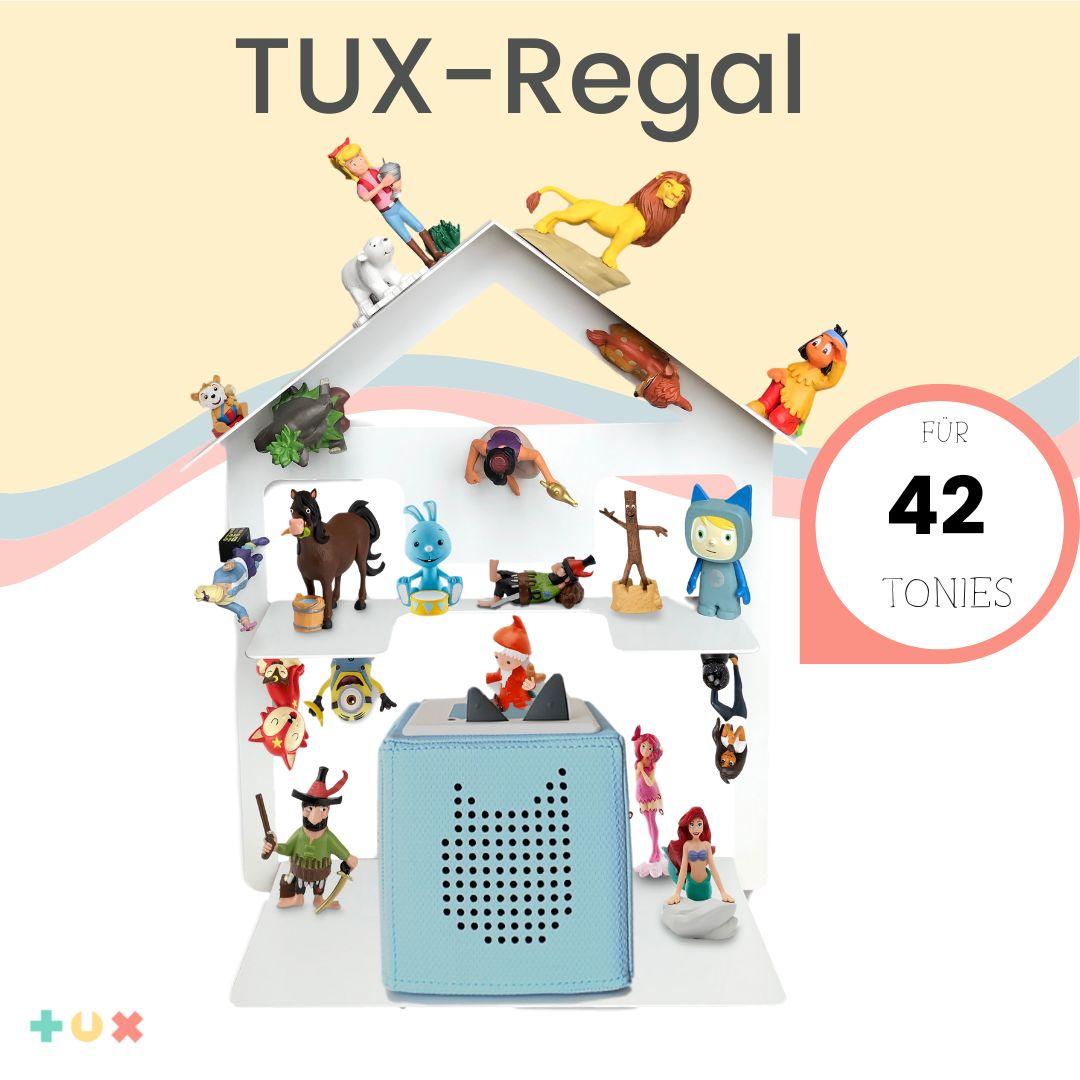 TUX Regal Haus für 42 Tonies und Toniebox - magnetisches Wandregal für Toniefiguren