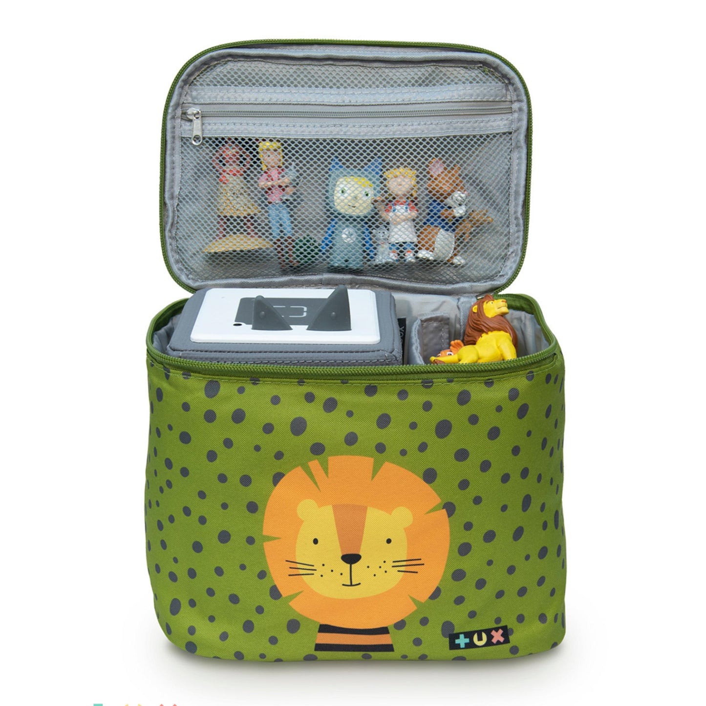 Tux -tas "Safari Lion (M)" voor maximaal 15 tonies, waaronder accessoires en toniebox, Lion Box