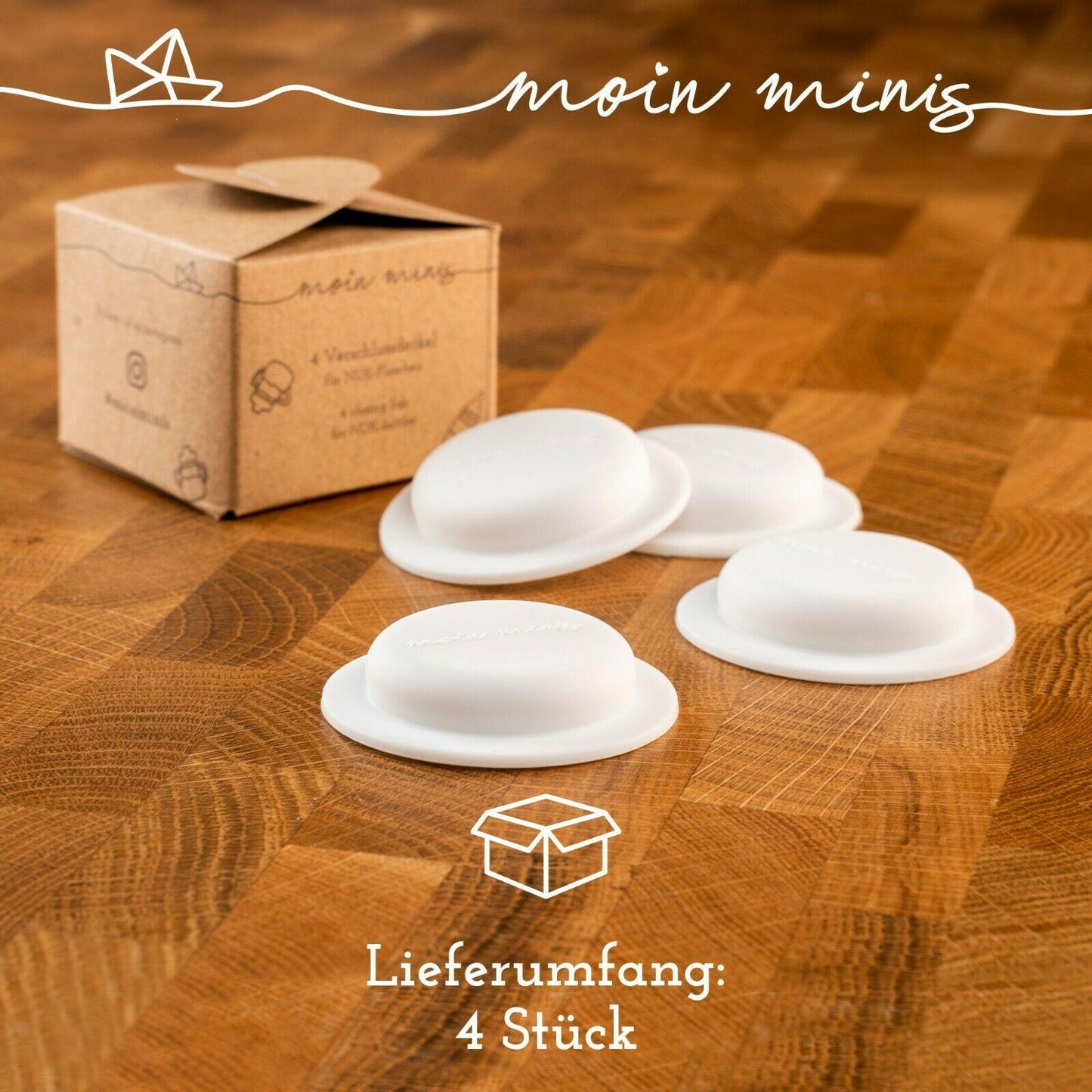 B-Ware: 4er Set Verschluss-Deckel / Plättchen für NUK-Flaschen - Mixcover - moin minis