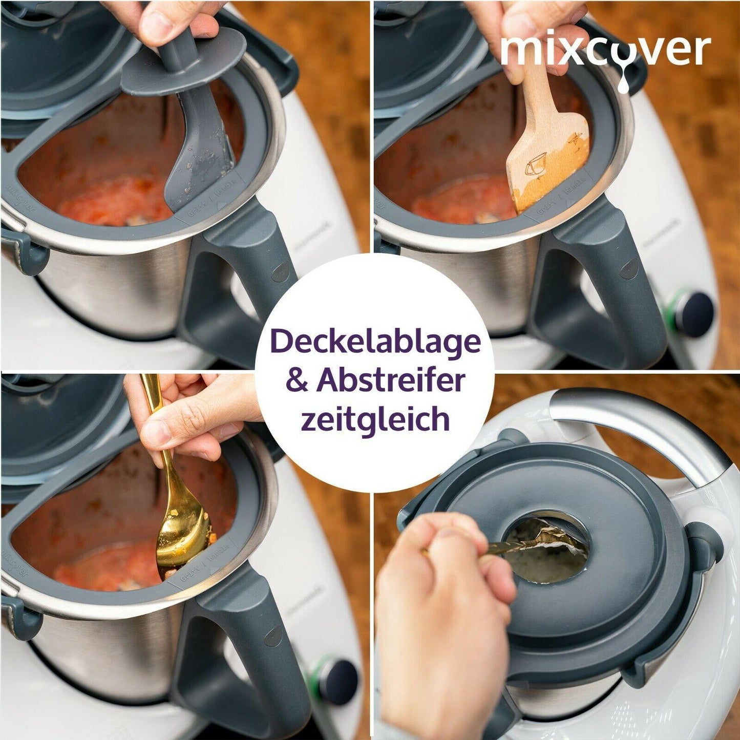 B-Ware: mixcover Deckelhalter und Abstreifhilfe kompatibel mit Vorwerk Thermomix TM6 TM5 - Mixcover - Mixcover