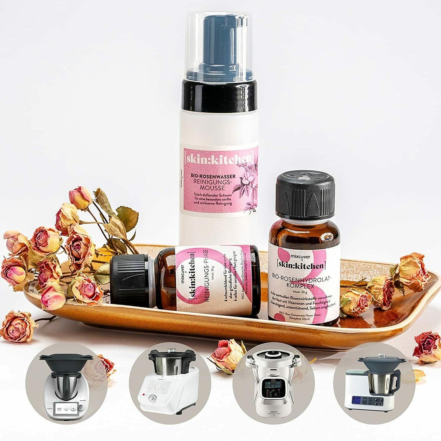 B-Ware: DIY Set Naturkosmetik Reinigungsmousse Rosenhydrolat Tonic für Küchenmaschinen - Mixcover - Mixcover