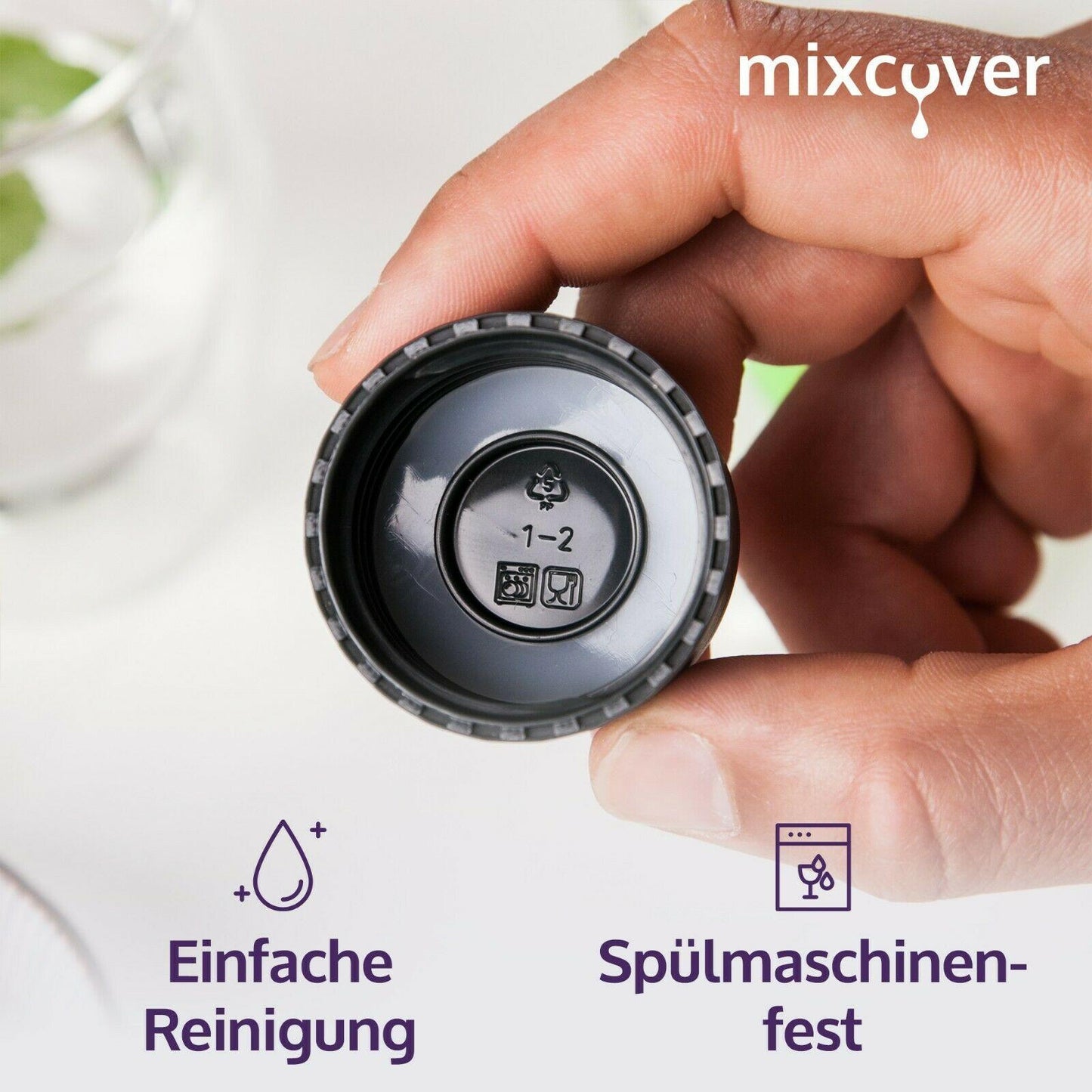 B-Ware: Ersatzdeckel passend für SodaStream Crystal&Penguin Glasflasche 2er Set - Mixcover - Mixcover