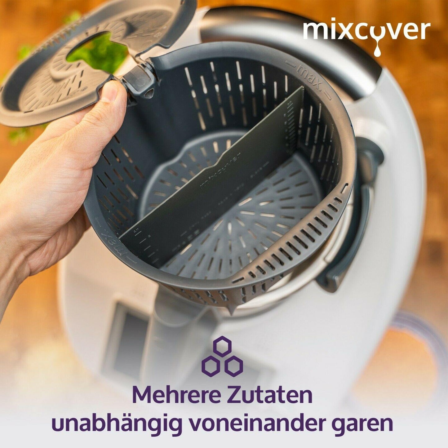 B-Ware: Garkorbteiler für Thermomix TM6 TM5 TM31, Mixtopf-Schaber - Mixcover - Mixcover