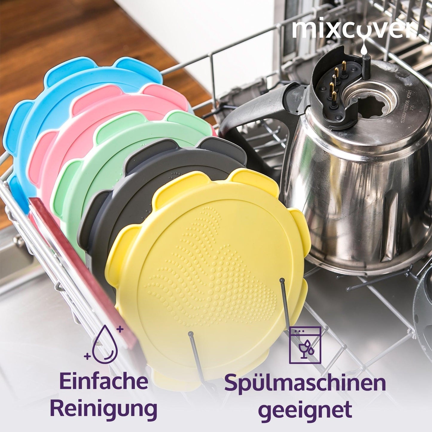 B-Ware: Silikon Deckel wasser- & geruchsdicht für Thermomix TM5 TM6 Friend Blau - Mixcover - Mixcover