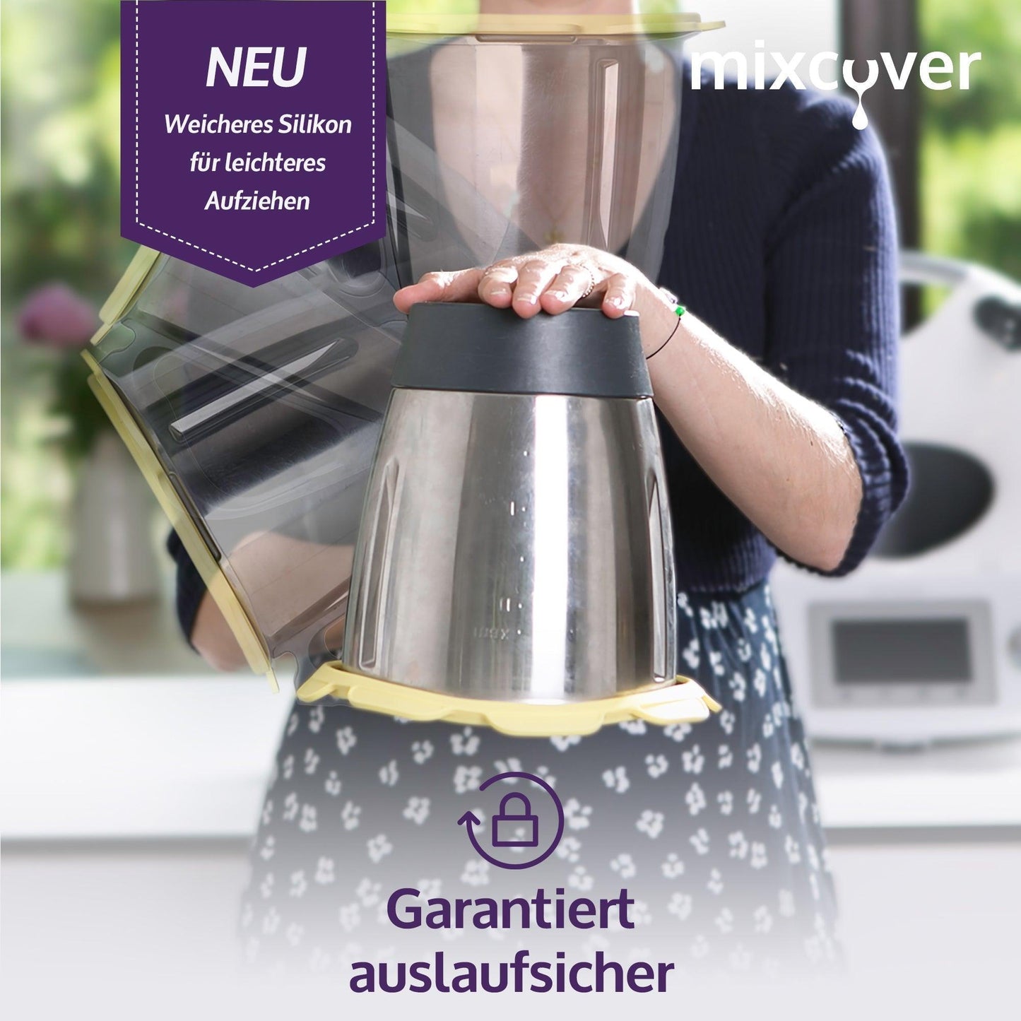 B-Ware: Silikon Deckel wasser- & geruchsdicht für Thermomix TM5 TM6 Friend Gelb - Mixcover - Mixcover