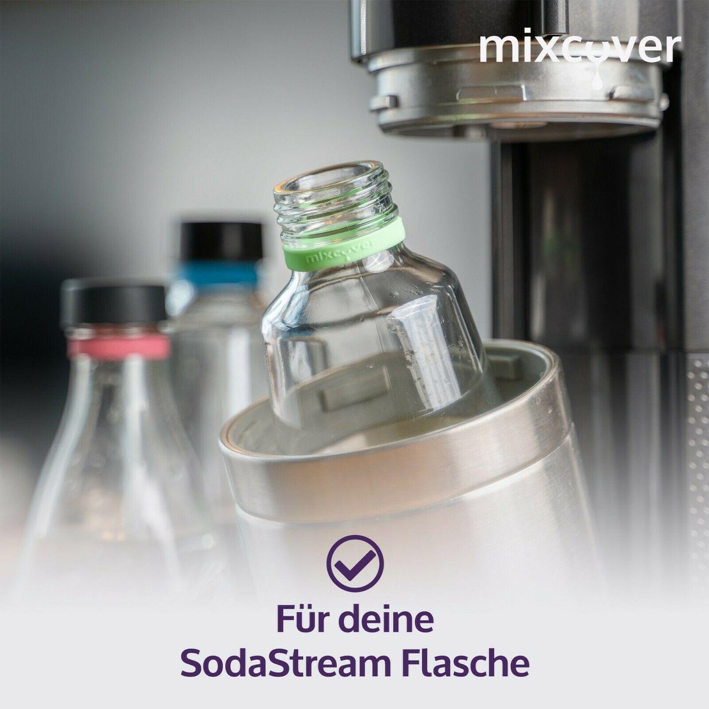 B-Ware: Silikonring zum Markieren von Trinkflaschen oder SodaStream Flaschen - Mixcover - Mixcover