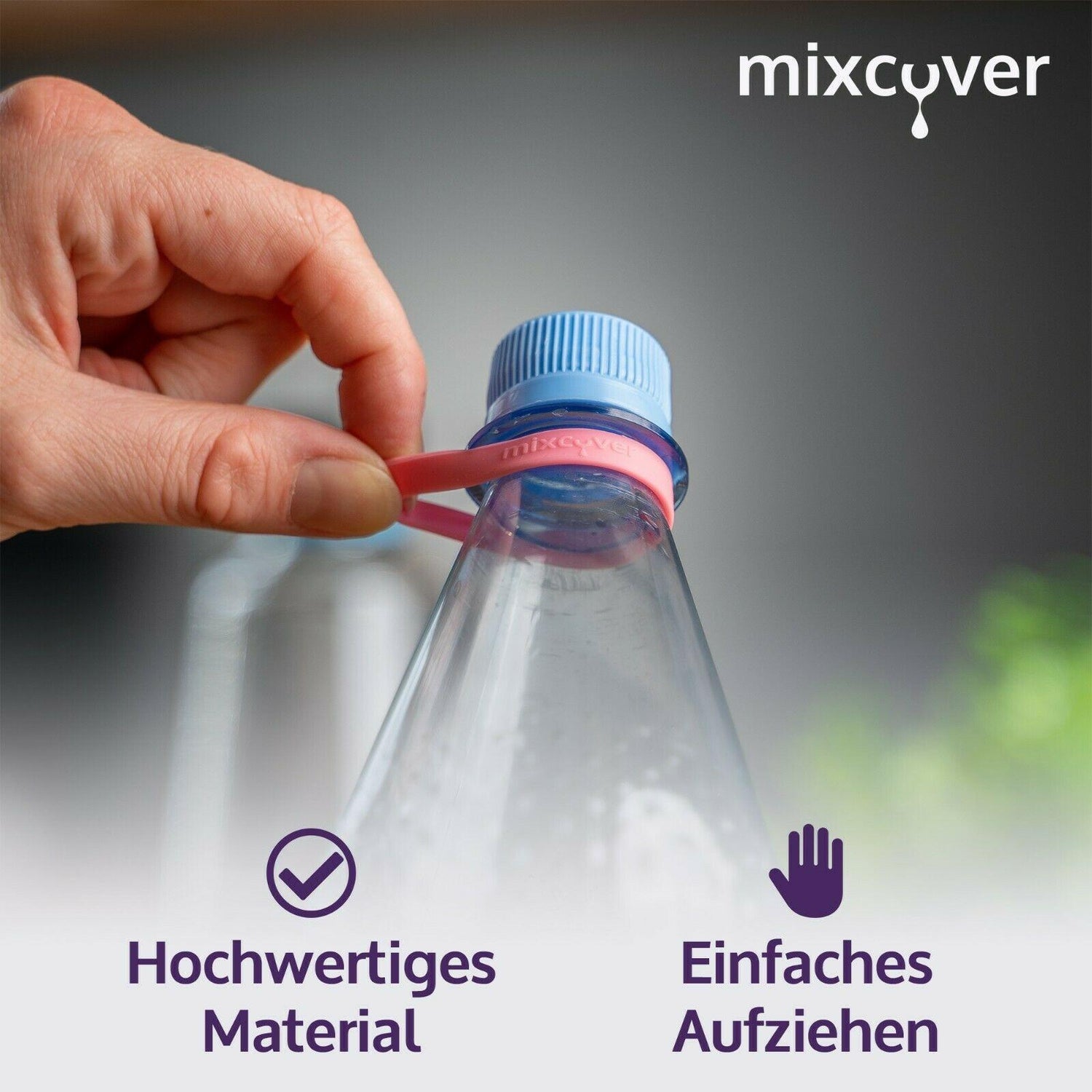 B-Ware: Silikonring zum Markieren von Trinkflaschen oder SodaStream Flaschen - Mixcover - Mixcover