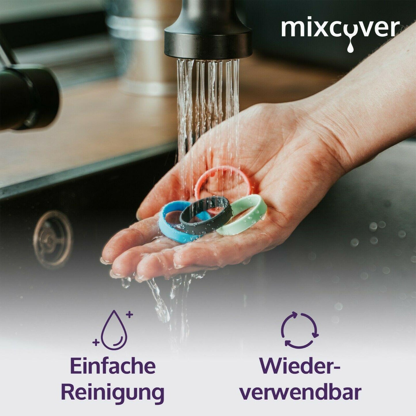 B-Ware: Silikonring zum Markieren von Trinkflaschen oder SodaStream Flaschen - Mixcover - Mixcover