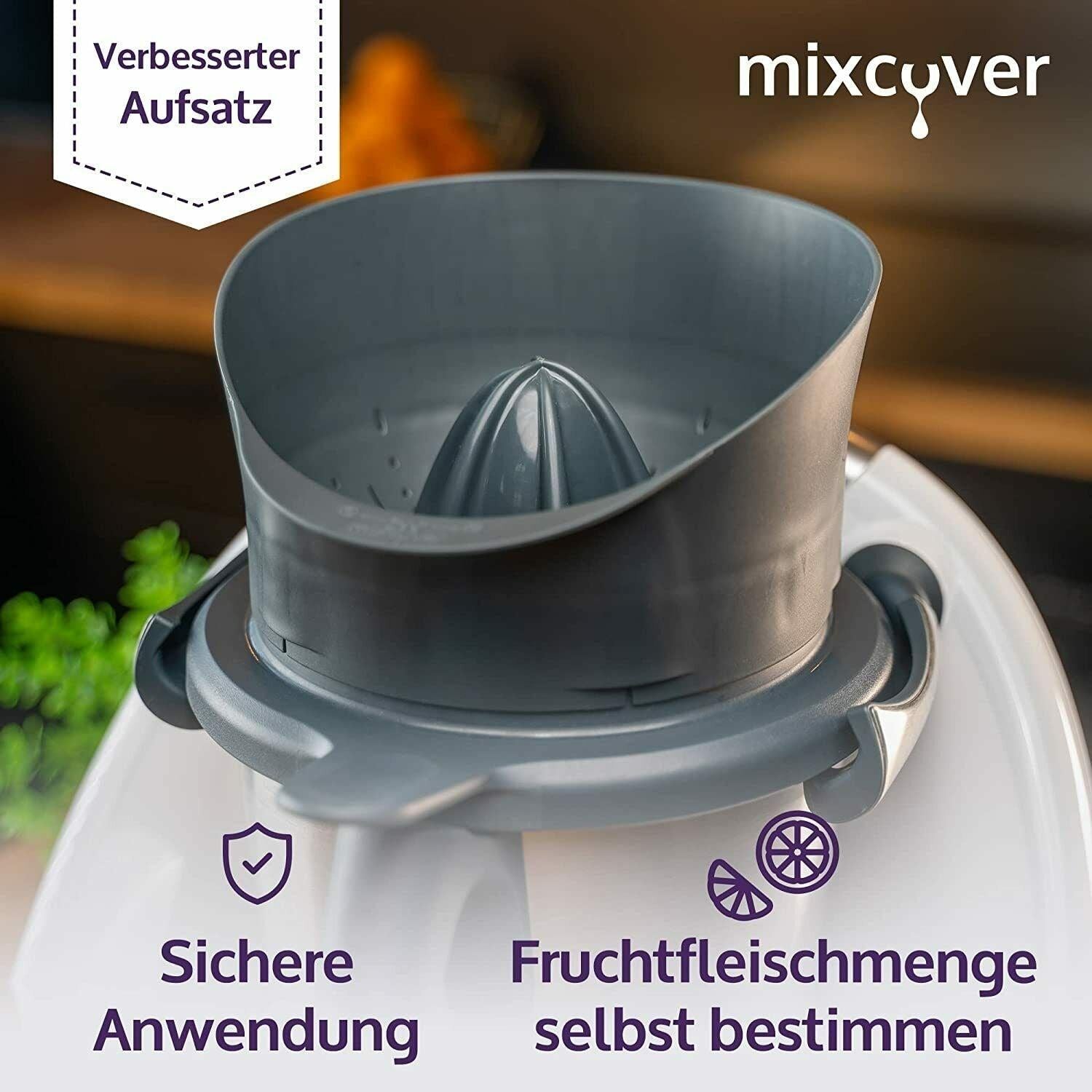 B-Ware: verbesserte Saftpresse/Zitruspresse für Thermomix TM6 & TM5, Entsafter - Mixcover - Mixcover