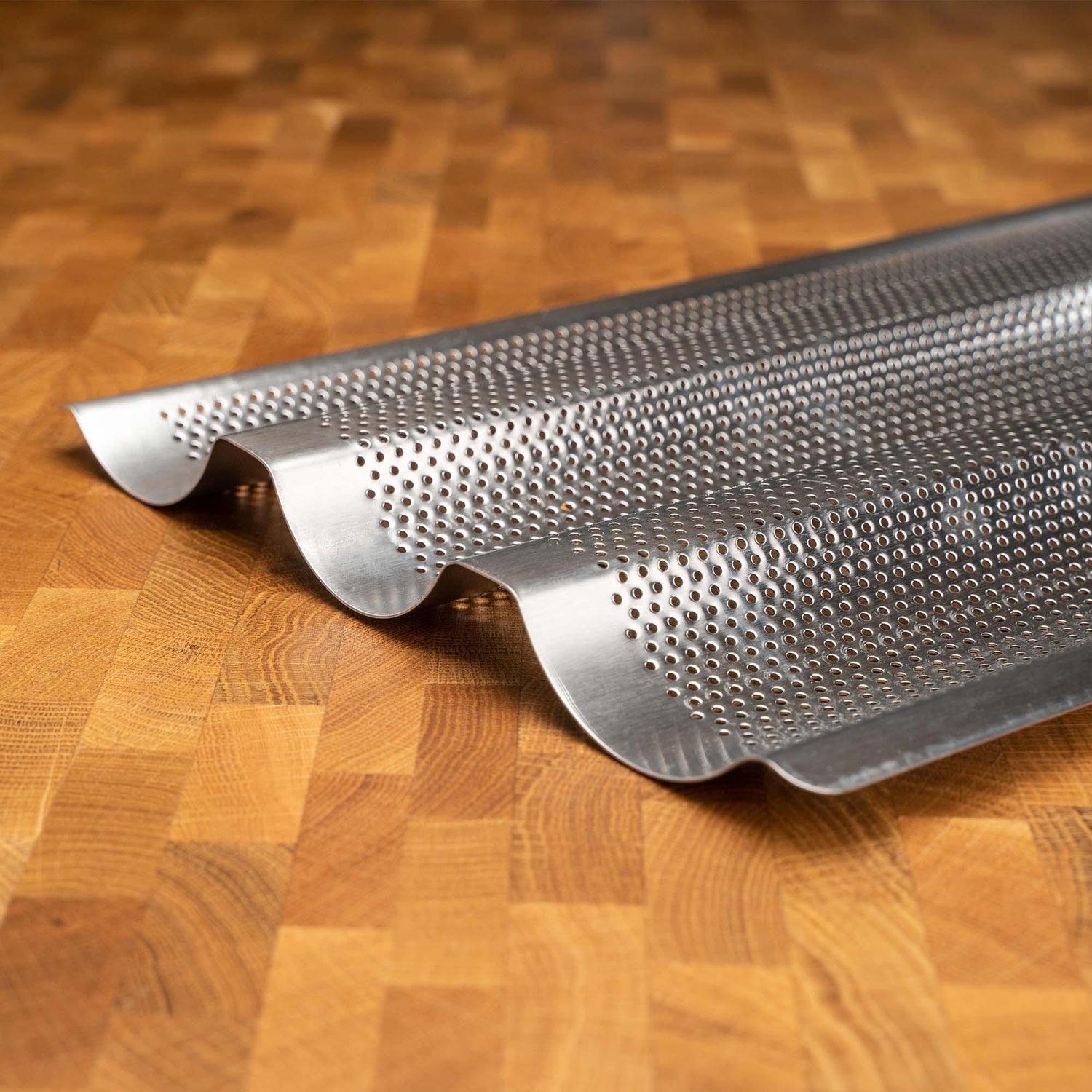 Baguette baking sheet made of stainless stainless steel for oven and grill