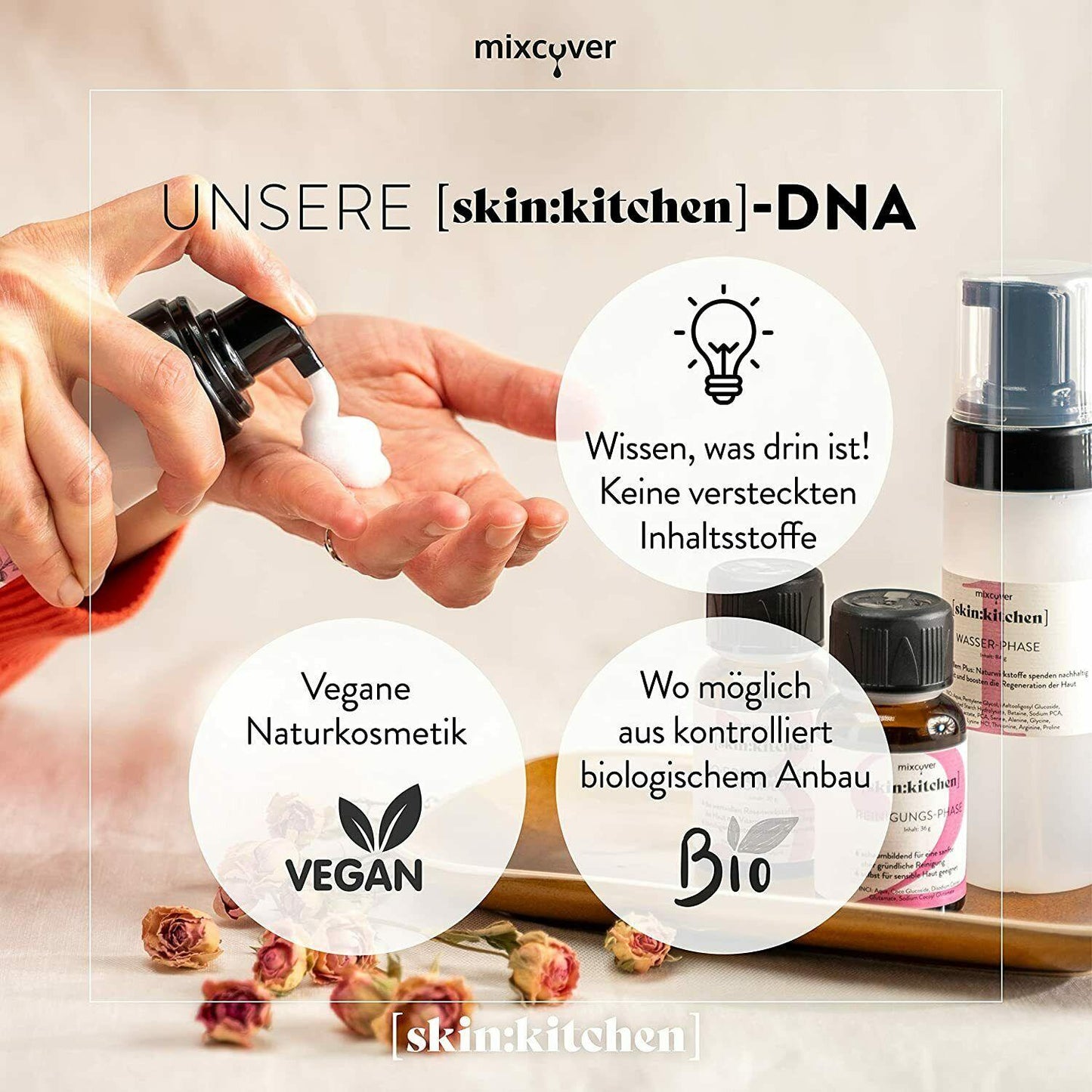DIY Set Naturkosmetik Reinigungsmousse Rosenhydrolat Tonic für Küchenmaschinen - Mixcover - Mixcover