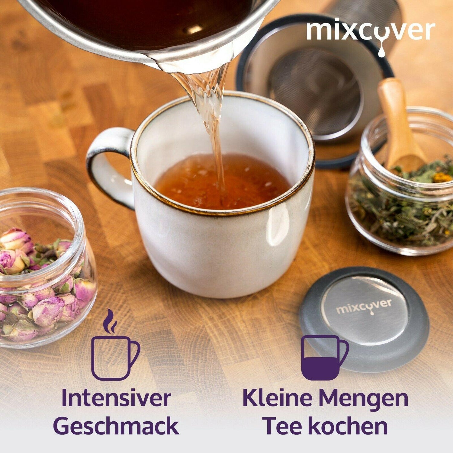 Edelstahl Teesieb/Teefilter passend für Thermomix TM31 - Weltneuheit! Besser als ein Teeautomat! - Mixcover - Mixcover