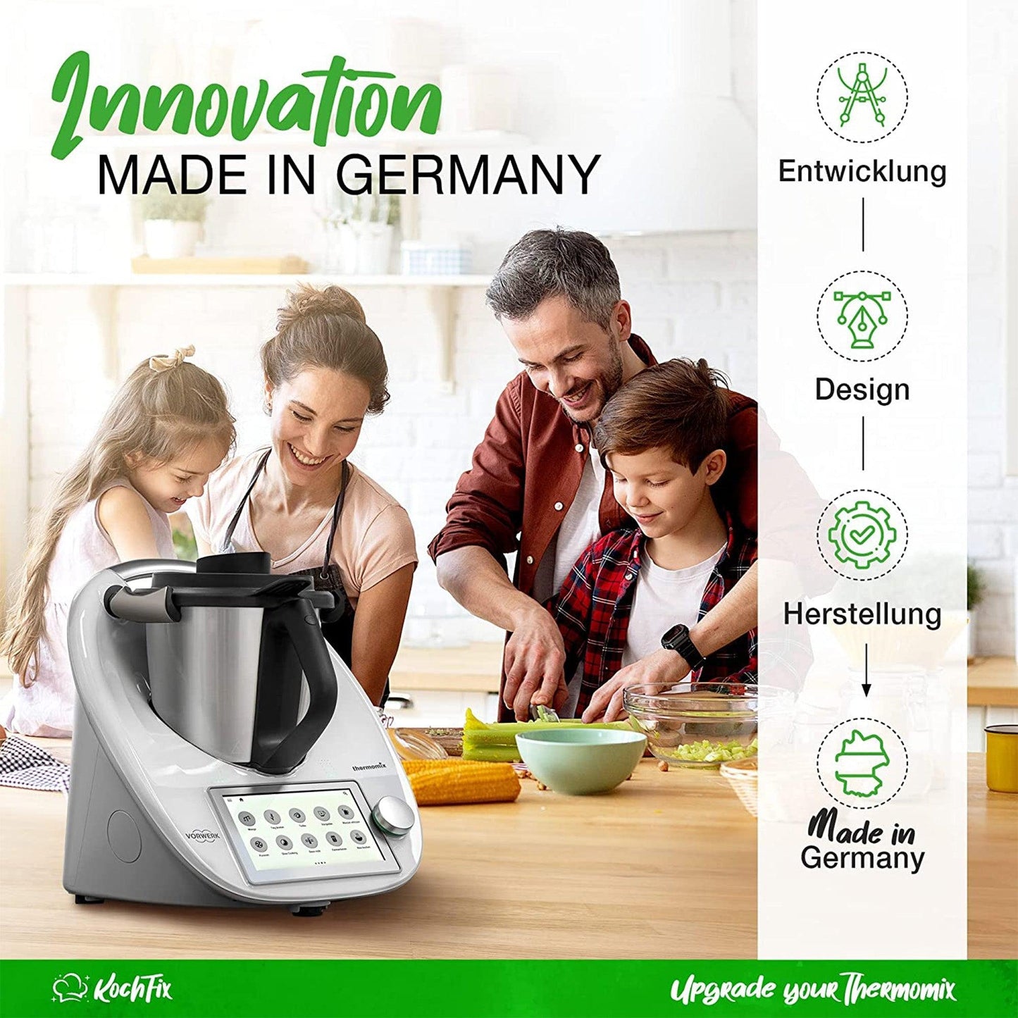 KochFix Griff für Thermomix Gareinsatz Garkorb für TM6 TM5 TM31 Innovativer Zangengriff für sicheren Halt beim Herausnehmen einfache Bedienung - Mixcover - Mixcover