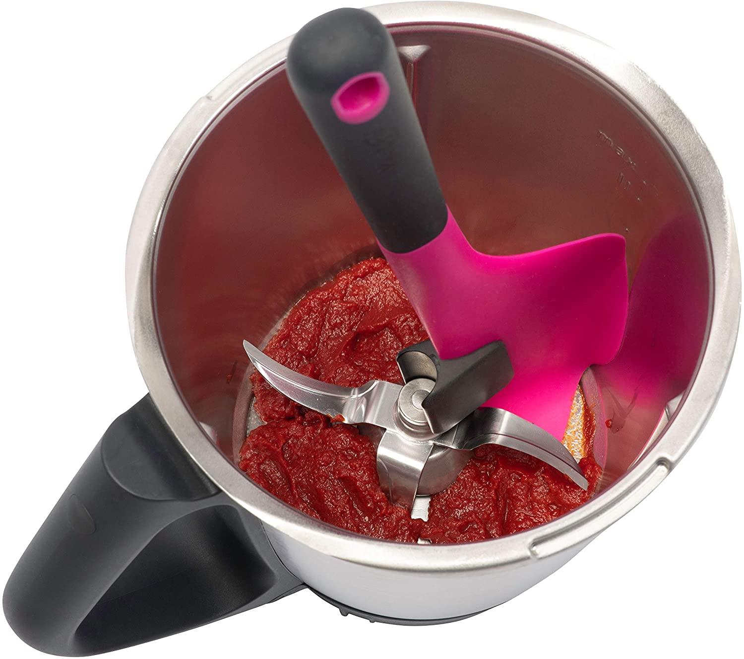 Kochfix Spatule rotative multifonctionnelle pour Thermomix® TM6 TM5 TM31  pour des excréments faciles à excréter et à vider le pot de mélange rose