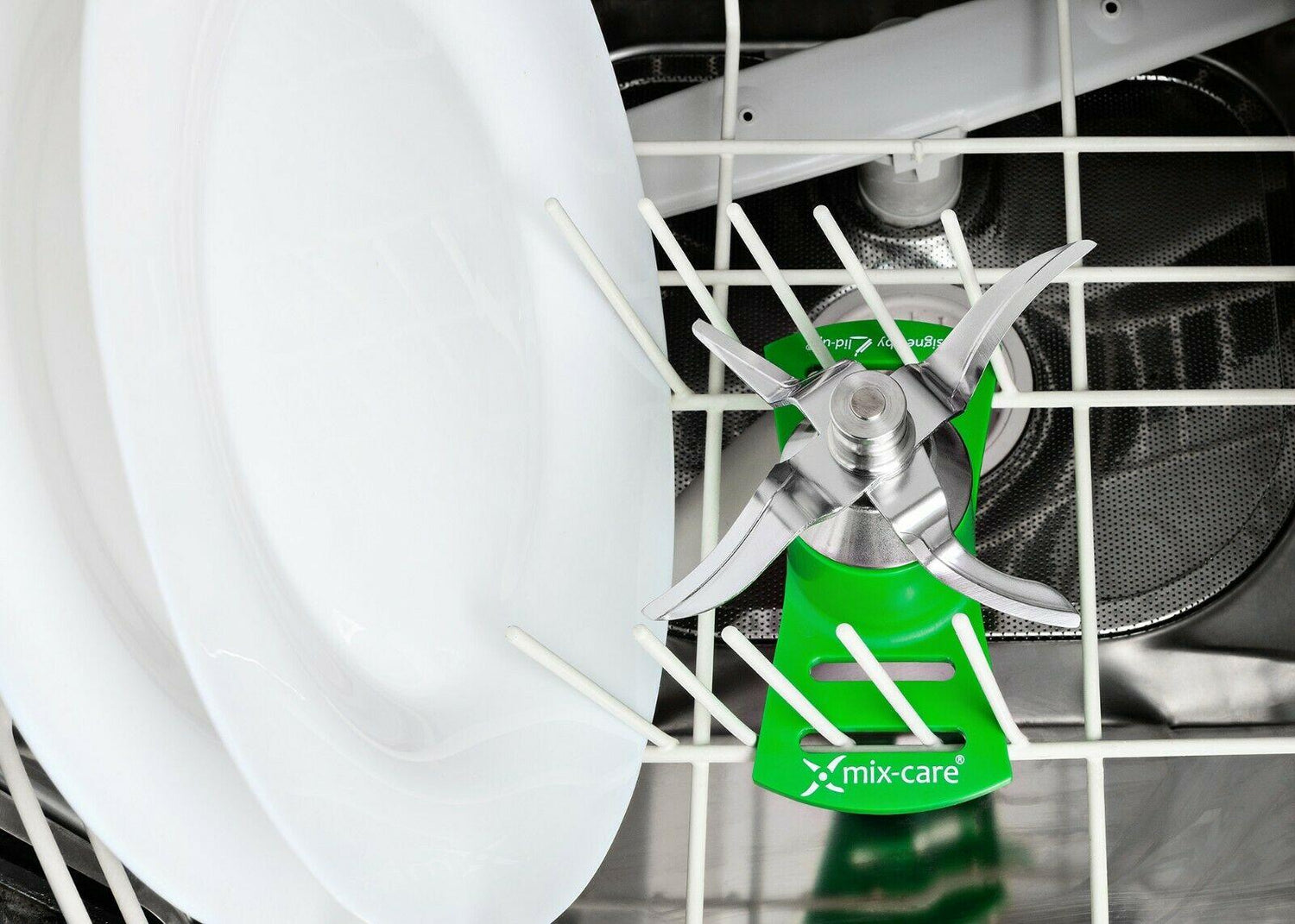 mix-care Geschirrspülmaschineneinsatz kompatibel mit dem Mixmesser des Thermomix - Mixcover - Lid-up