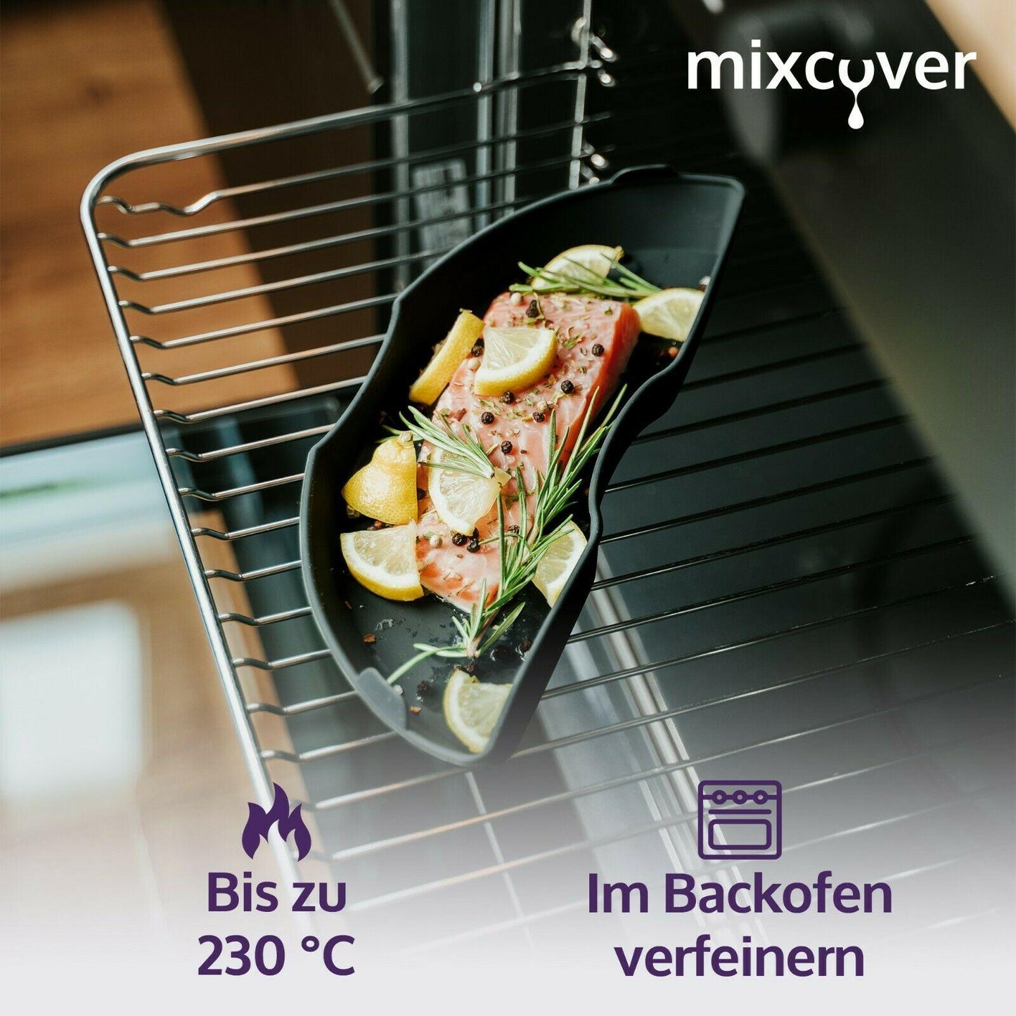 mixcover Dampfgarform Silikonform Auflaufform Halb für Bosch Cookit Dampfgarraum - Mixcover - Mixcover