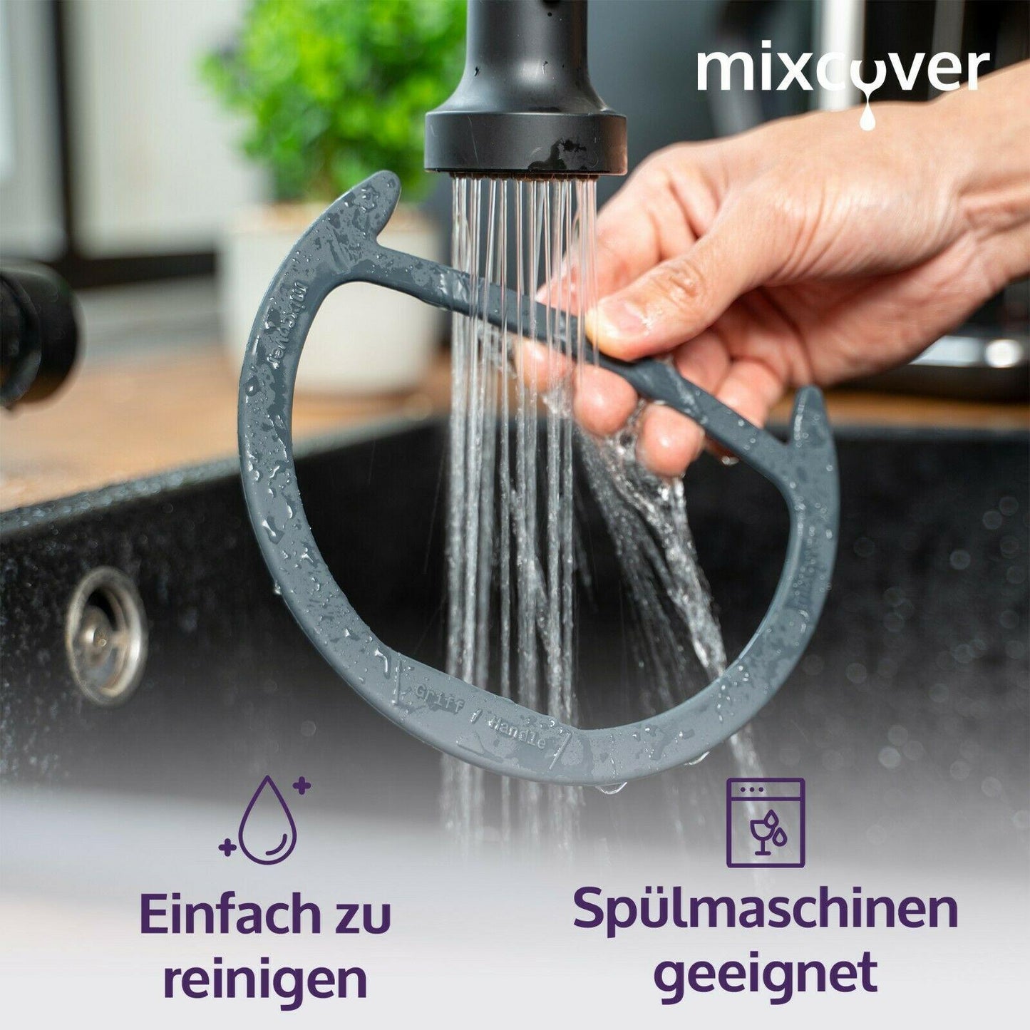 mixcover Deckelhalter und Abstreifhilfe kompatibel mit Vorwerk Thermomix TM6 TM5 - Mixcover - Mixcover