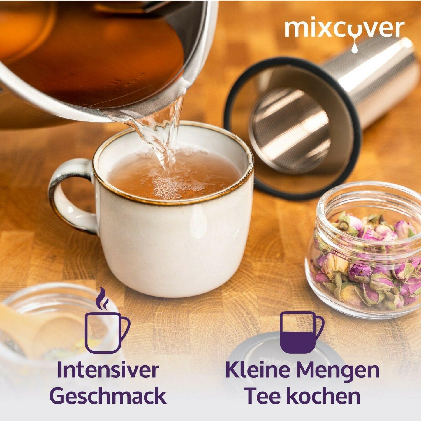 mixcover Edelstahl Teesieb passend für Thermomix in Verbindung mit Messerersatz - Mixcover - Mixcover