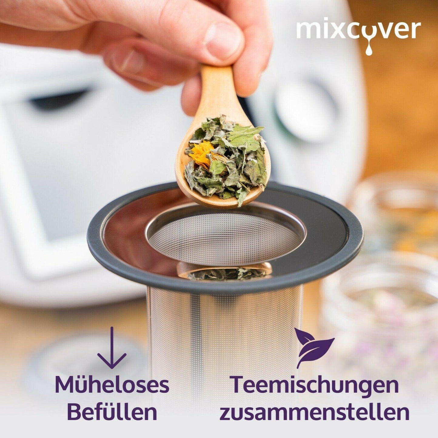 mixcover Edelstahl Teesieb passend für Thermomix in Verbindung mit Messerersatz - Mixcover - Mixcover