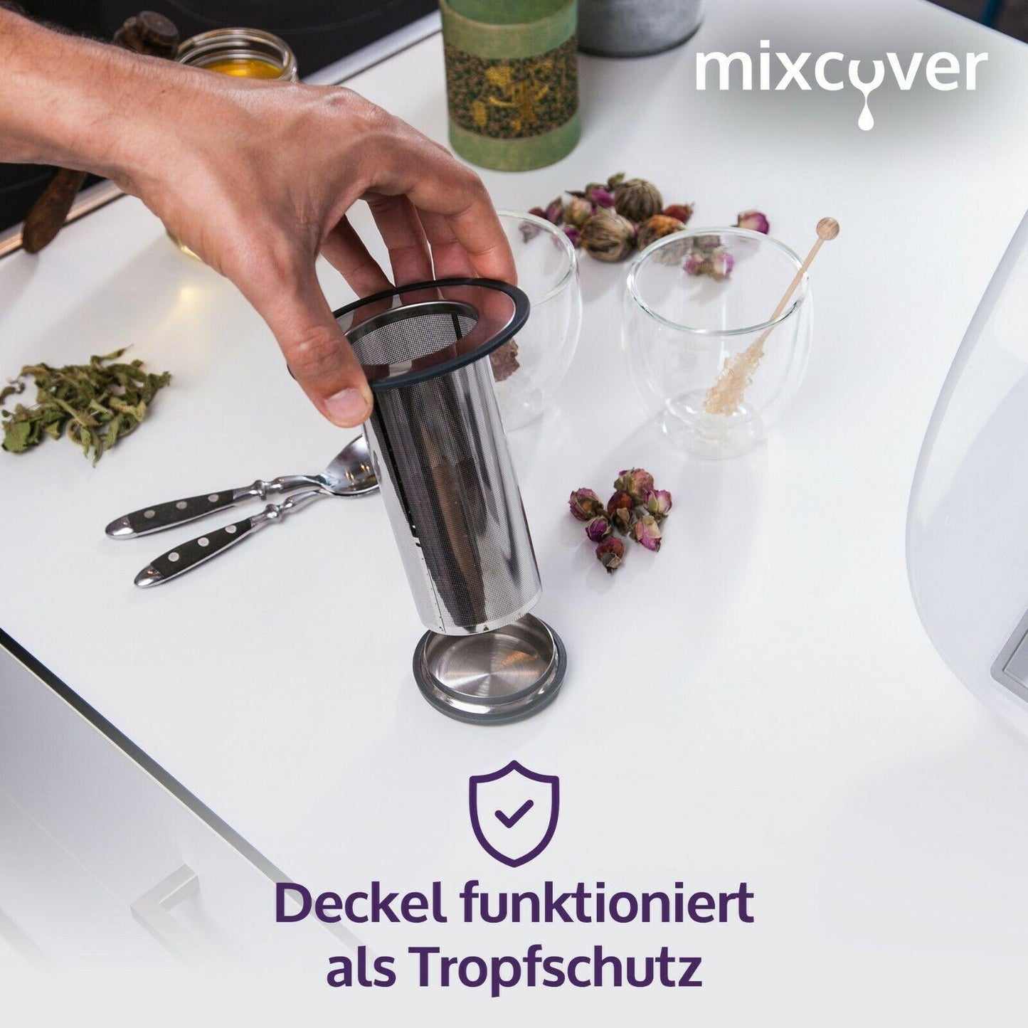 mixcover Edelstahl Teesieb Teefilter kompatibel mit Vorwerk Thermomix TM6 TM5 TM Friend - Thermomix Zubehör - Mixcover - Mixcover