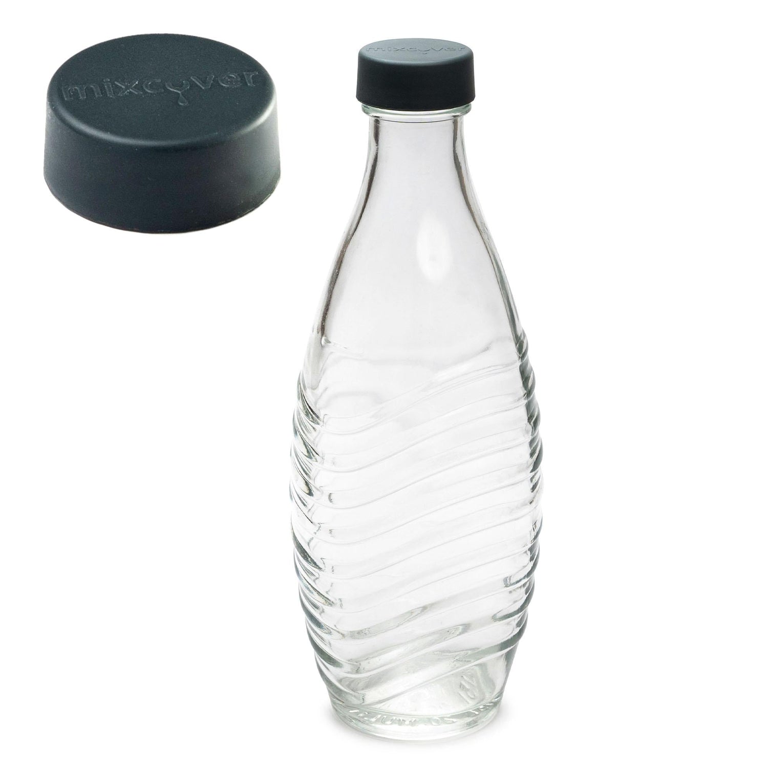 mixcover Bouteille en verre compatible avec Sodastream Crystal 2.0 avec 10%  de volume de gris foncé en plus
