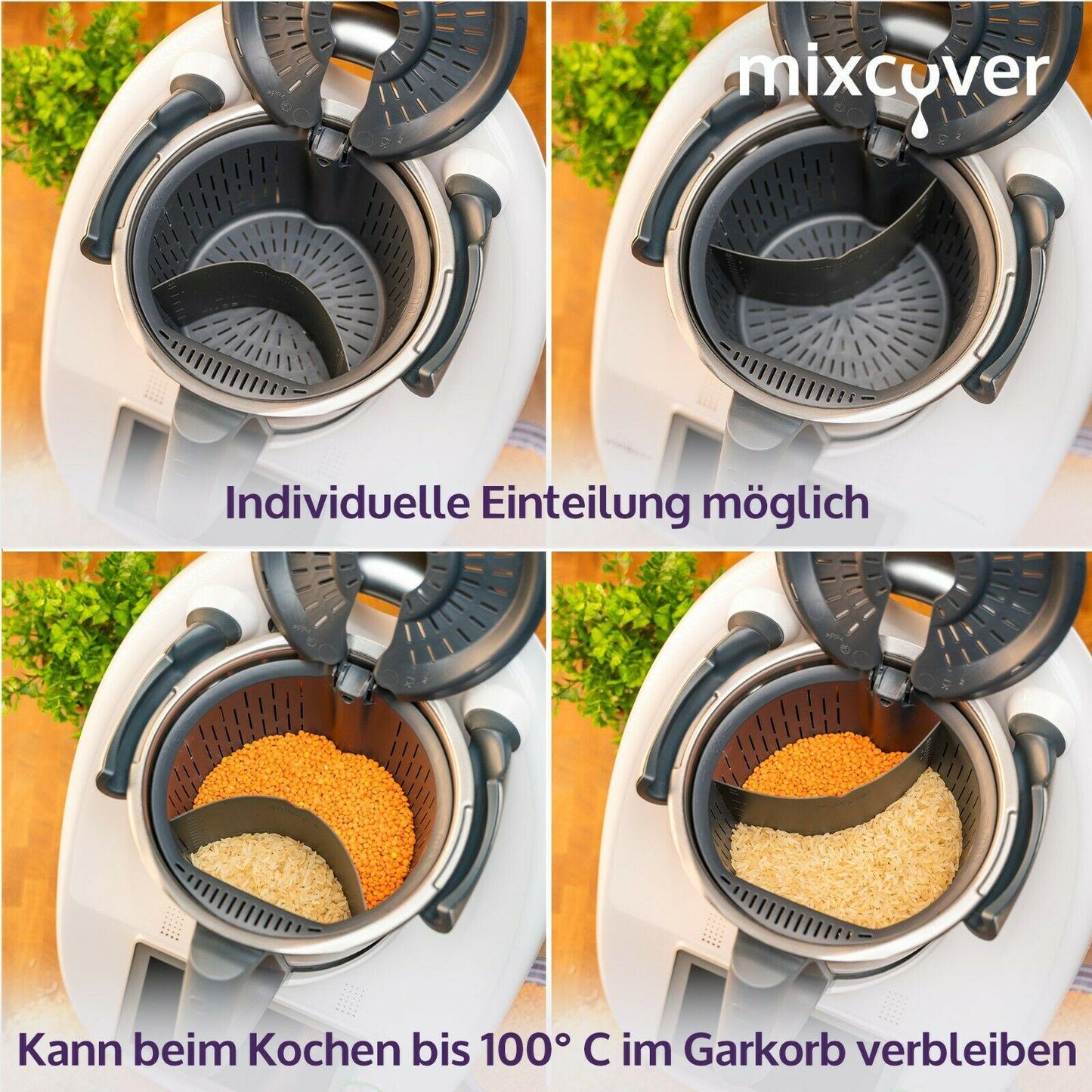 mixcover Garkorbteiler für Thermomix TM6 TM5 TM31, Mixtopf-Schaber - Mixcover - Mixcover