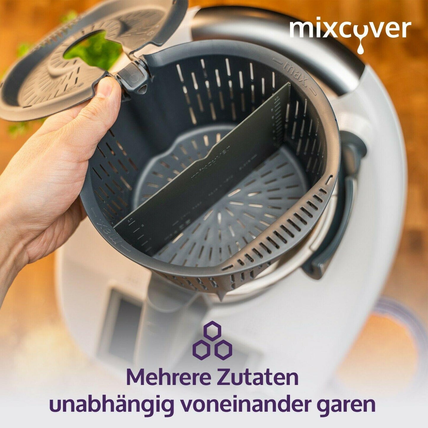 mixcover Garkorbteiler für Thermomix TM6 TM5 TM31, Mixtopf-Schaber - Mixcover - Mixcover