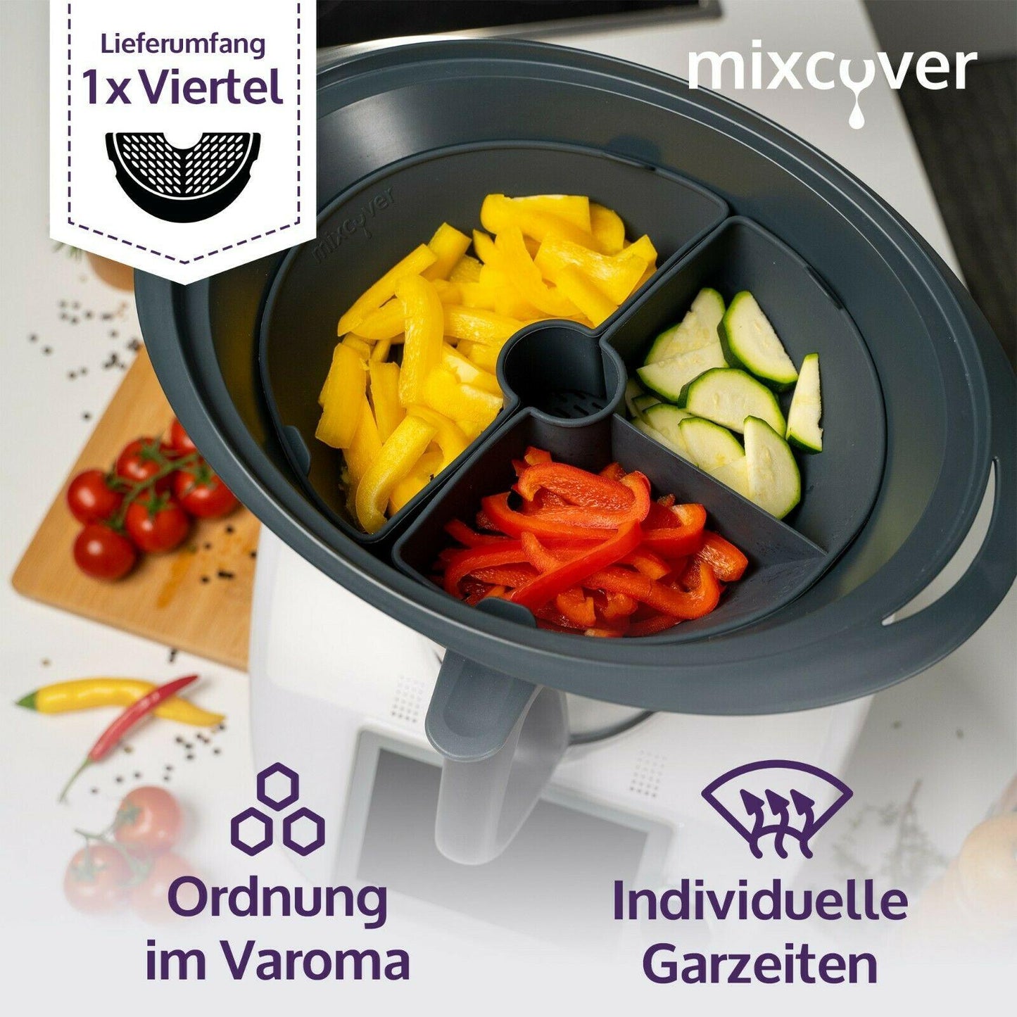 mixcover Garraumteiler (VIERTEL) für Thermomix Varoma Dampfgarraum - Mixcover - Mixcover