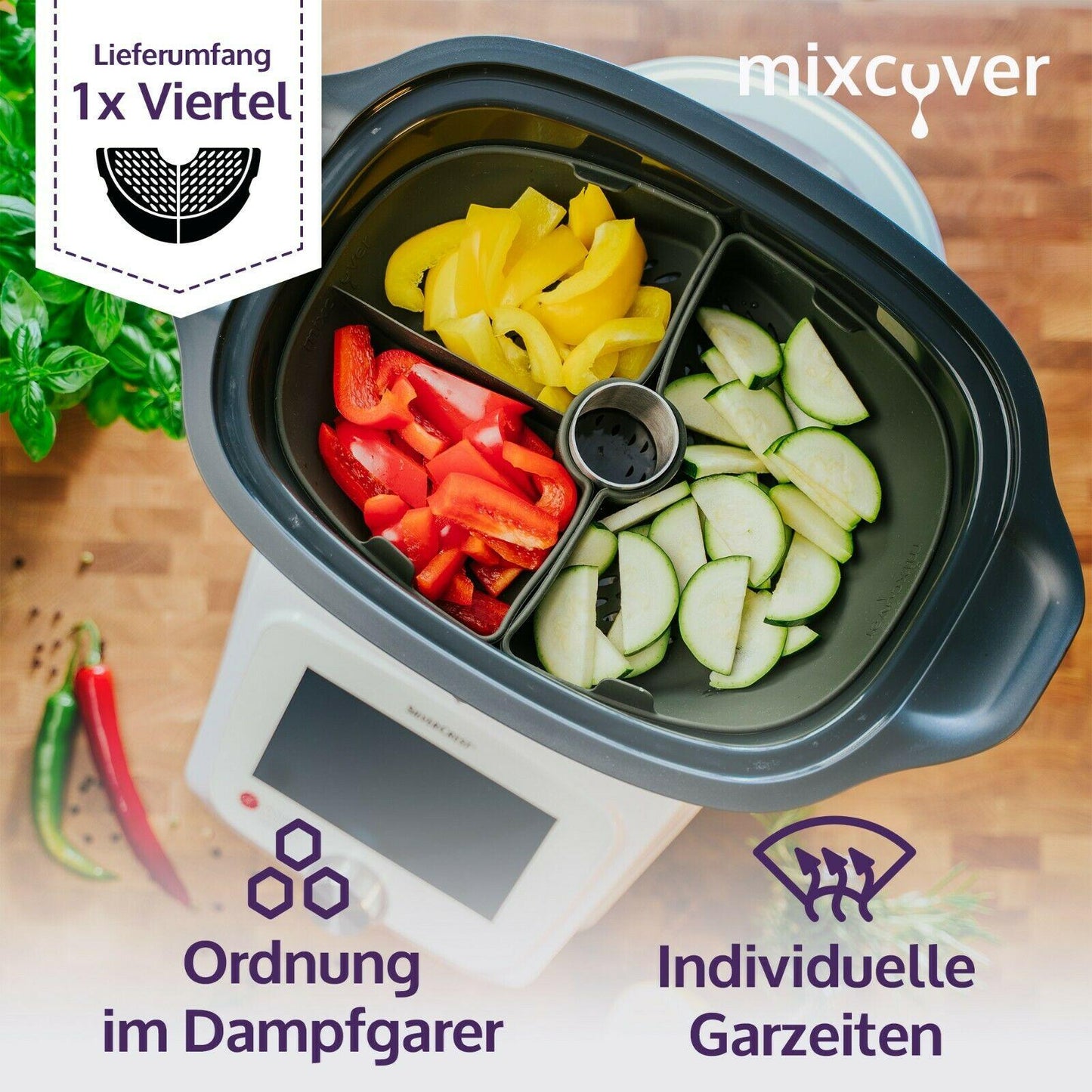 mixcover Garraumteiler (VIERTEL) Monsieur Cuisine Connect & Smart Dampfgarraum - Mixcover - Mixcover