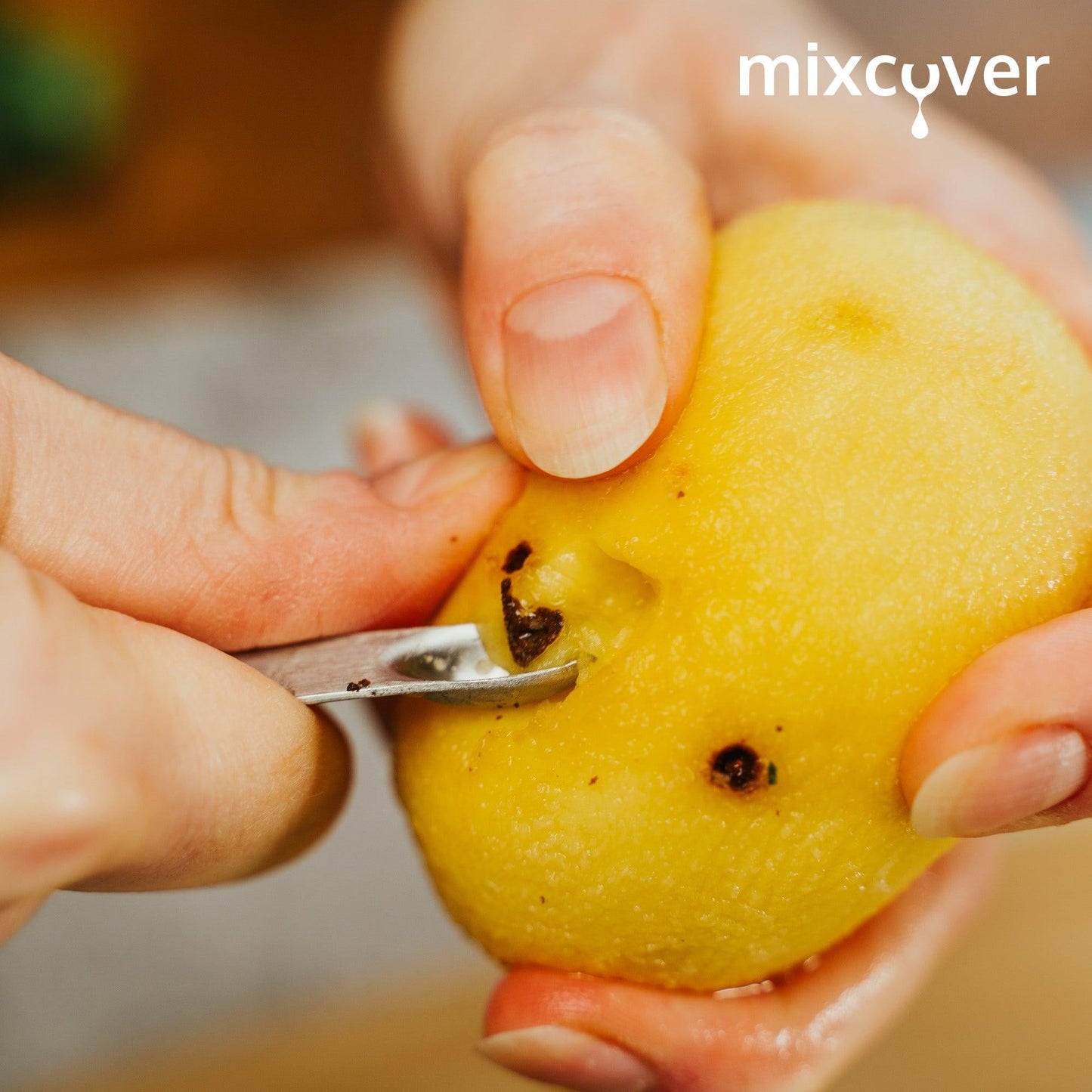 mixcover Kartoffelaugenentferner mit zwei unterschiedlich großen Kellen für Gemüse und Obst geeignet Küchenhelfer - Mixcover - Mixcover
