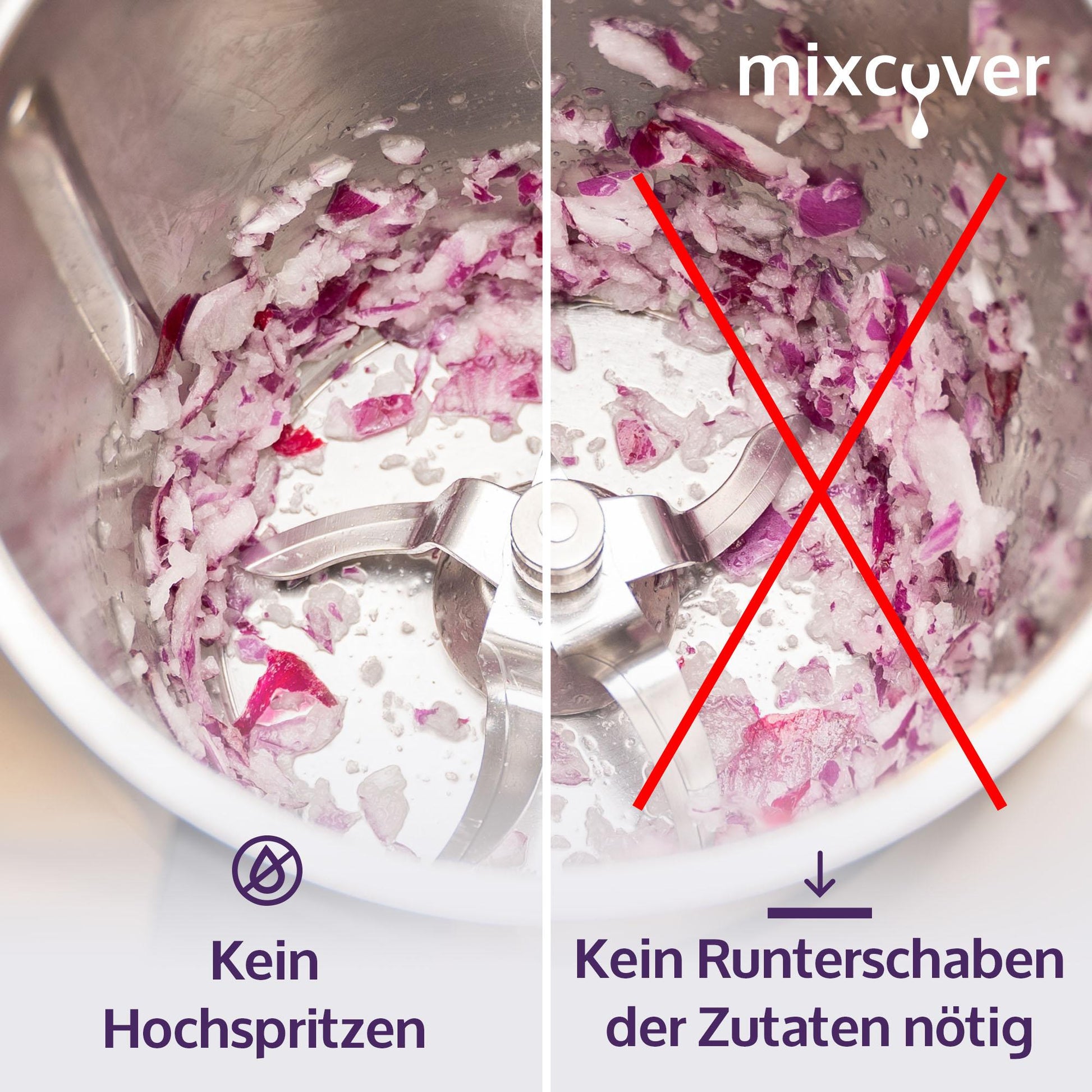 mixcover Mixtopf Verkleinerung für Monsieur Cuisine Connect MCC Häcksel Helfer, Pürieren - Mixcover - Mixcover