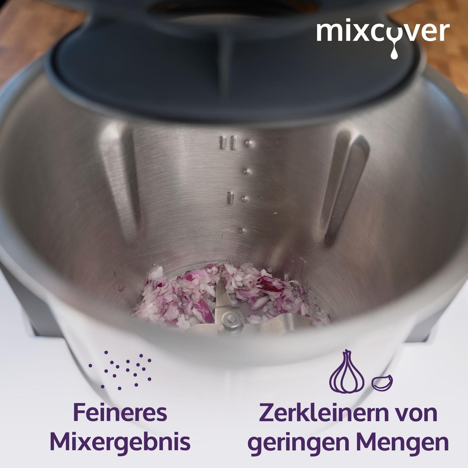 mixcover Mixtopf Verkleinerung für Monsieur Cuisine Connect MCC Häcksel Helfer, Pürieren - Mixcover - Mixcover