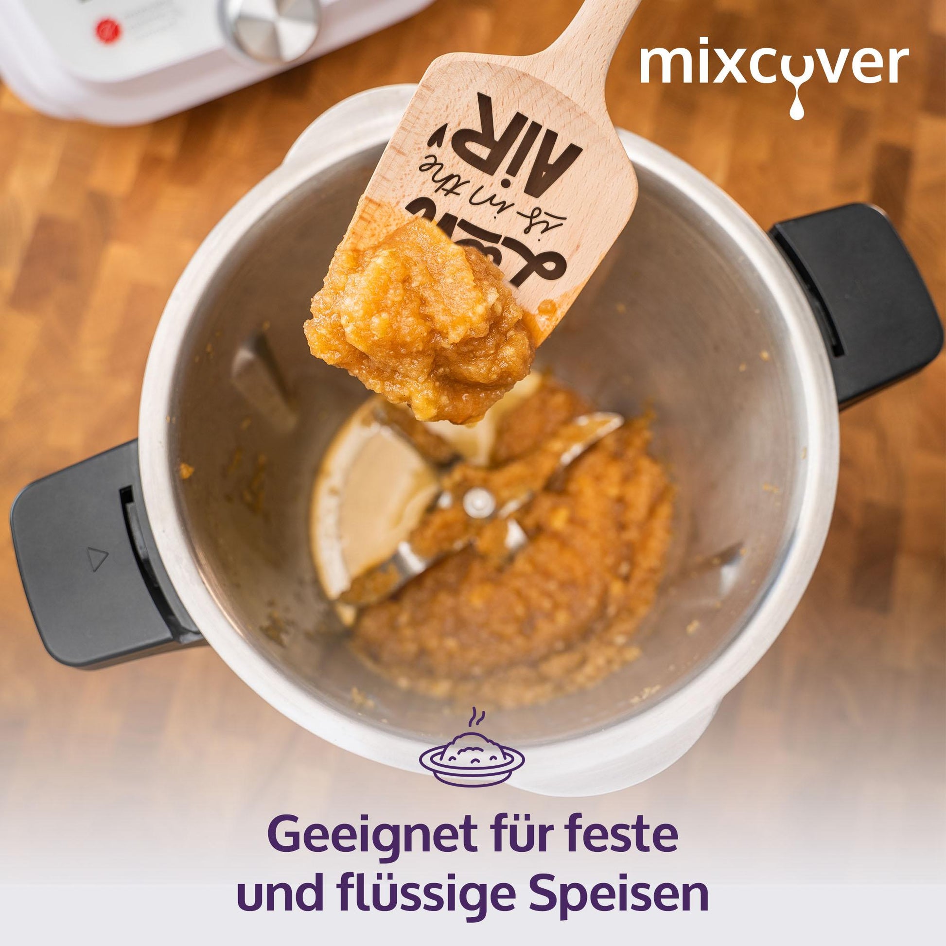 mixcover Nachhaltiger Holzspatel Zubehör Monsieur Cuisine Connect & Smart mit Gravur - Mixcover - Mixcover