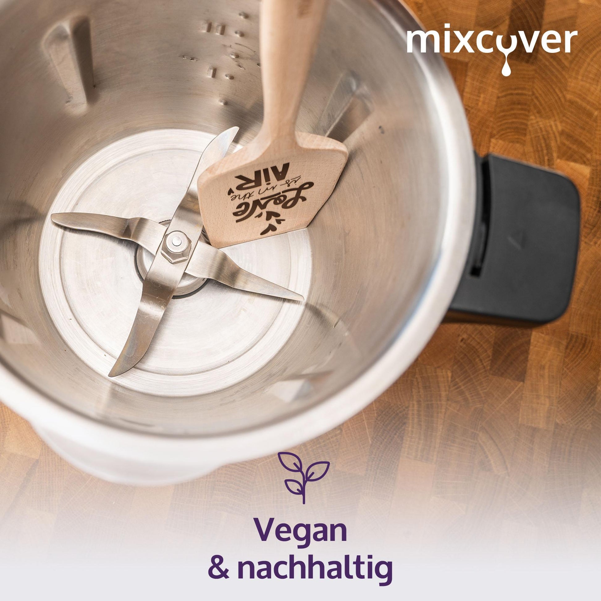 mixcover Nachhaltiger Holzspatel Zubehör Monsieur Cuisine Connect & Smart mit Gravur - Mixcover - Mixcover