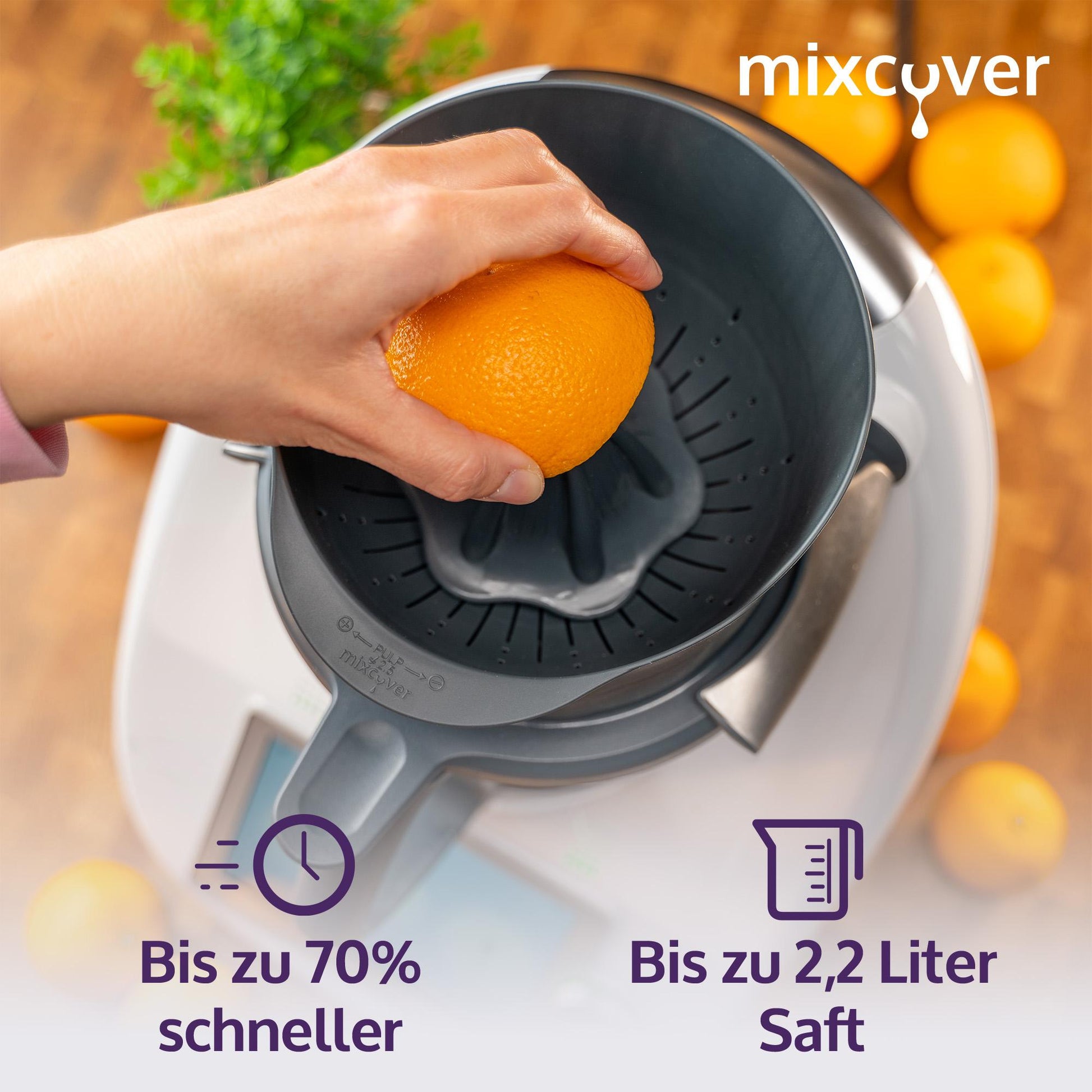 mixcover Saftpresse Entsafter Orangenpresse + DIY Naturkosmetik Set Gesichtsreinigung Reinigungsmousse kompatibel mit Vorwerk Thermomix TM6 und TM5, Geschenkidee, Thermomix Zubehör Set - Mixcover - Mixcover