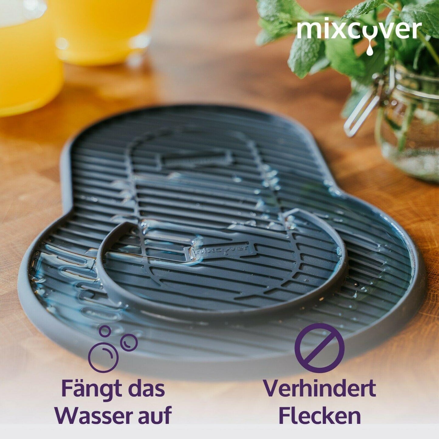 mixcover Silikonmatte, Abtropfmatte Grau kompatibel mit SodaStream Crystal - Mixcover - Mixcover