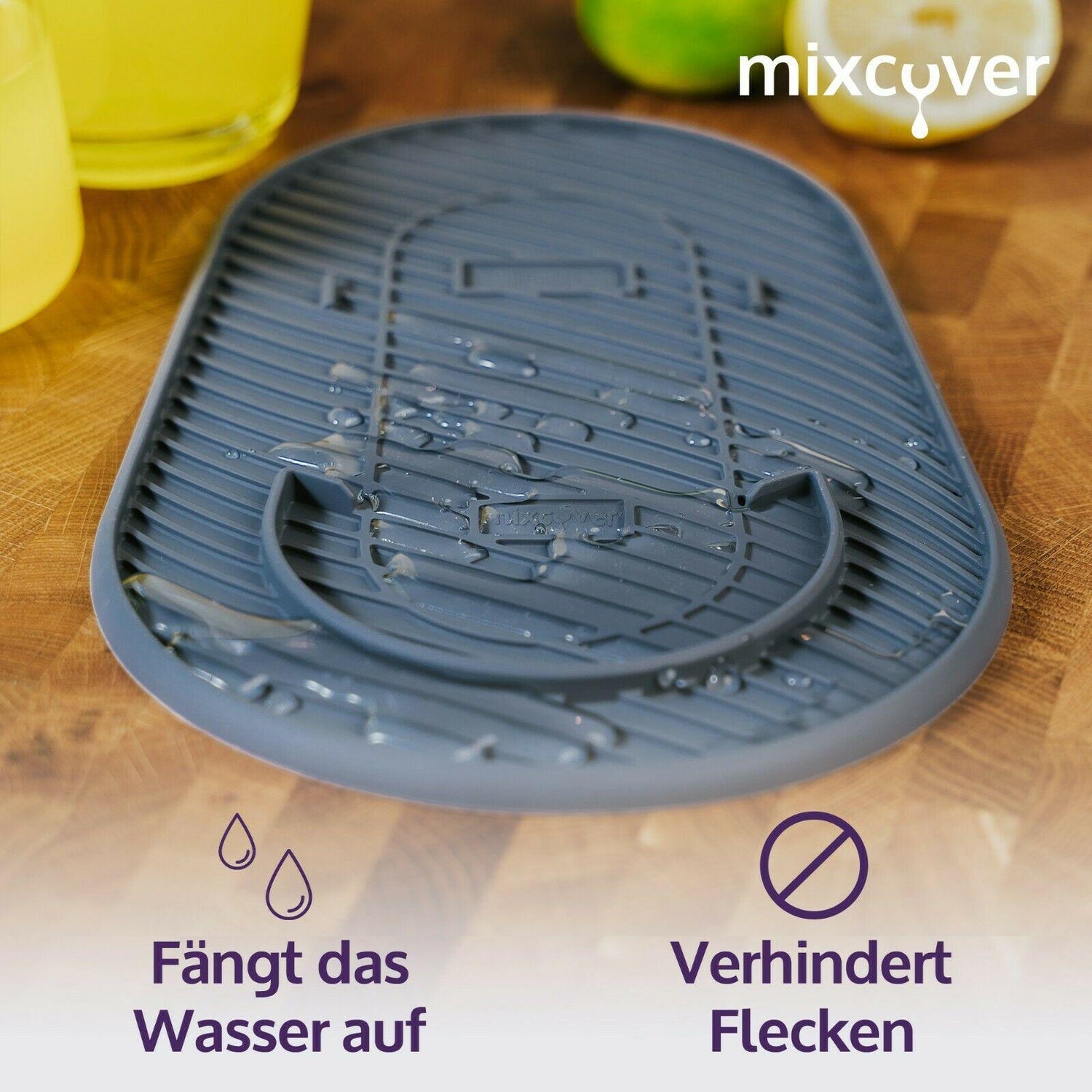 mixcover Silikonmatte, Abtropfmatte Grau kompatibel mit SodaStream Duo - Mixcover - Mixcover