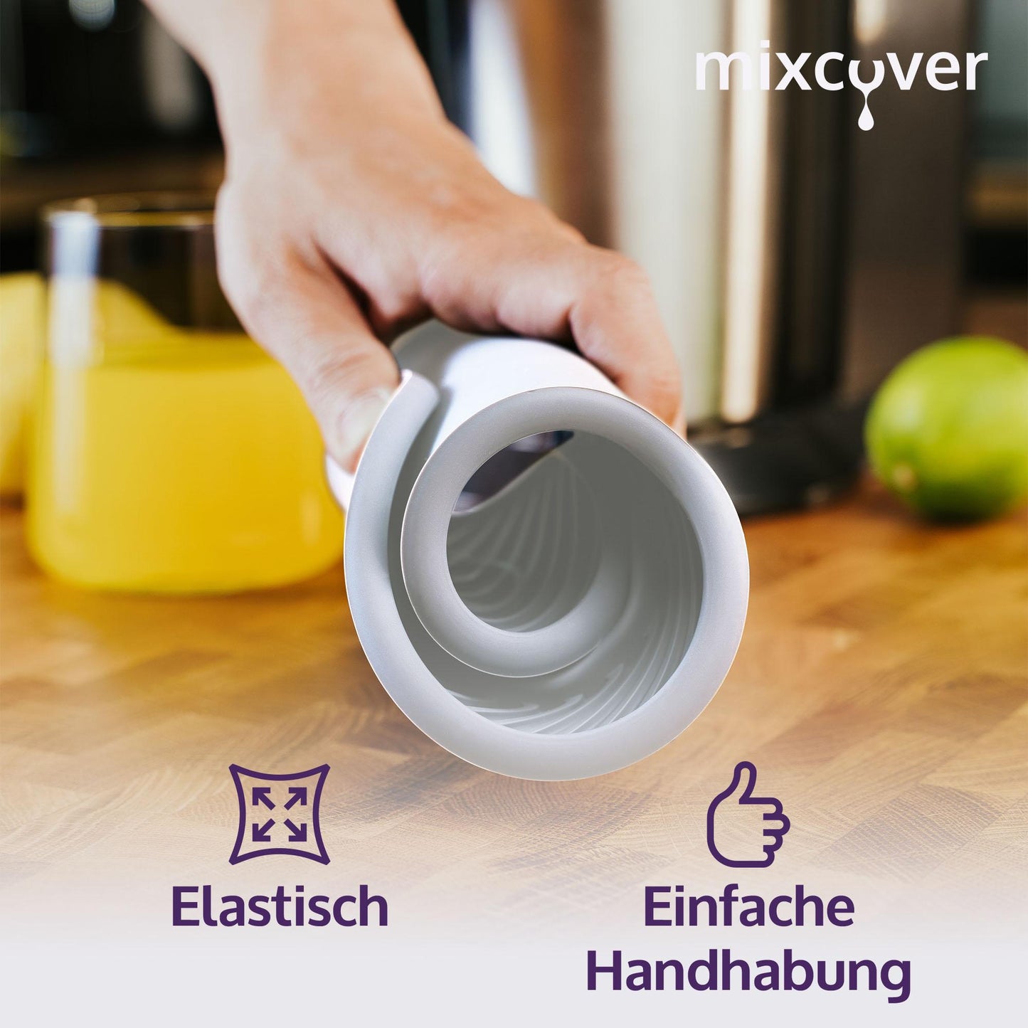 Mixcover Silikonmatte, Abtropfmatte, Untersetzer kompatibel mit SodaStream Crystal, Tropfschutz Unterlage, Auffangschale, Abtropfschale, Anti-Rutsch aus Silikon - Farbe: Weiss - Mixcover - Mixcover