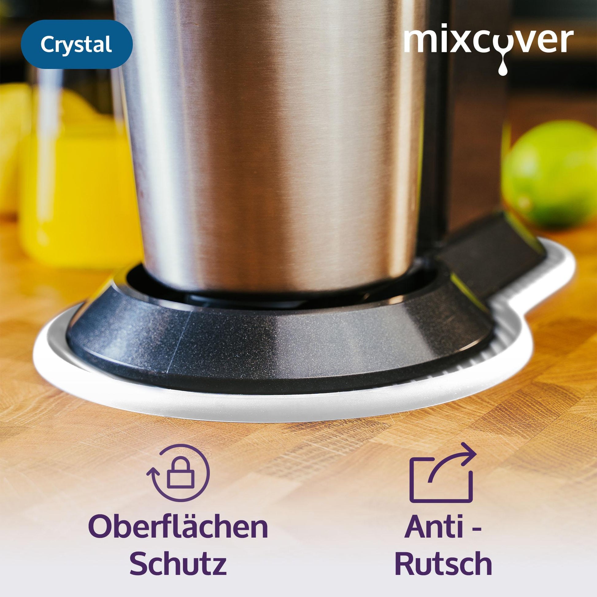 Mixcover Silikonmatte, Abtropfmatte, Untersetzer kompatibel mit SodaStream Crystal, Tropfschutz Unterlage, Auffangschale, Abtropfschale, Anti-Rutsch aus Silikon - Farbe: Weiss - Mixcover - Mixcover