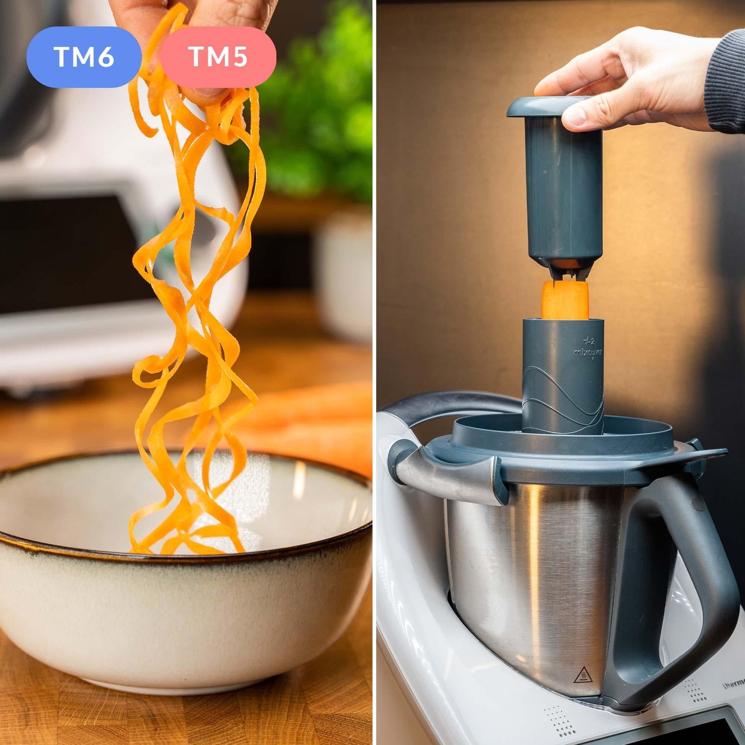 Mixcover Noodles vegetali tagliati a spirale Cut compatibile con Thermomix  / Bimby TM6 TM5 - Mixcover