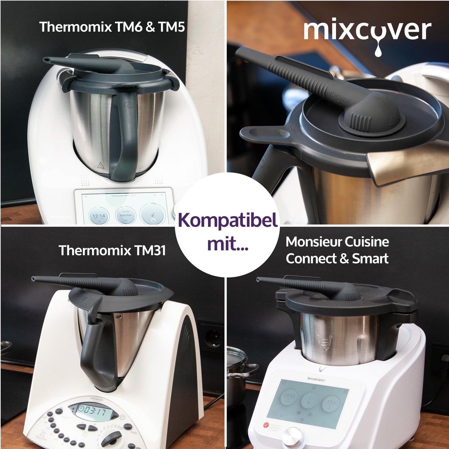 mixcover Steamy water vapor discount offset steam attachment extractoring mug furniture protection steam pipe made of silicone compatible with Thermomix TM6 TM5 TM31 Monsieur Cuisine Connect Monsieur Cuisine Smart