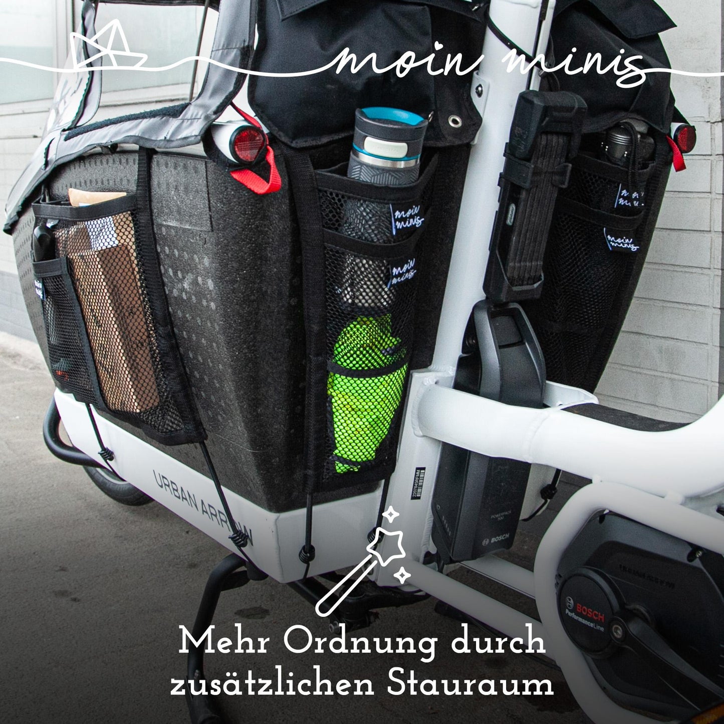 moin minis hinteres Gepäcknetz für Urban Arrow Family Lastenrad Fahhrad Cargo